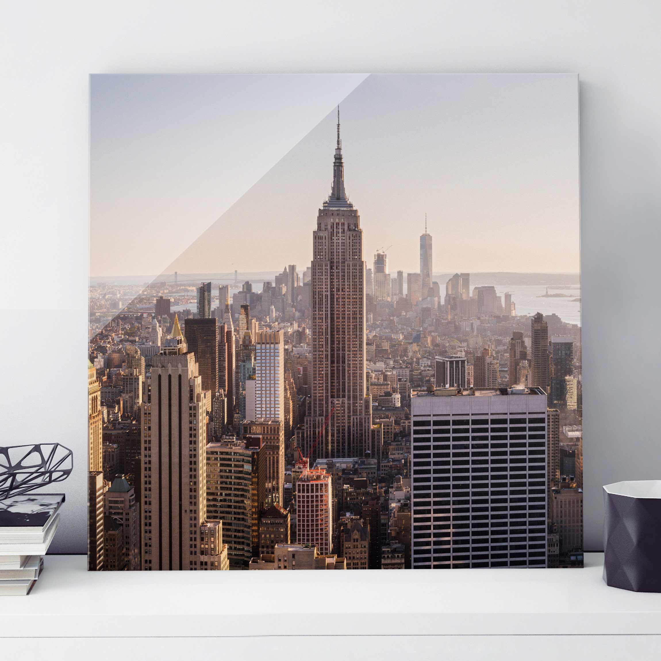 Glasbild Architektur & Skyline Blick vom Top of the Rock