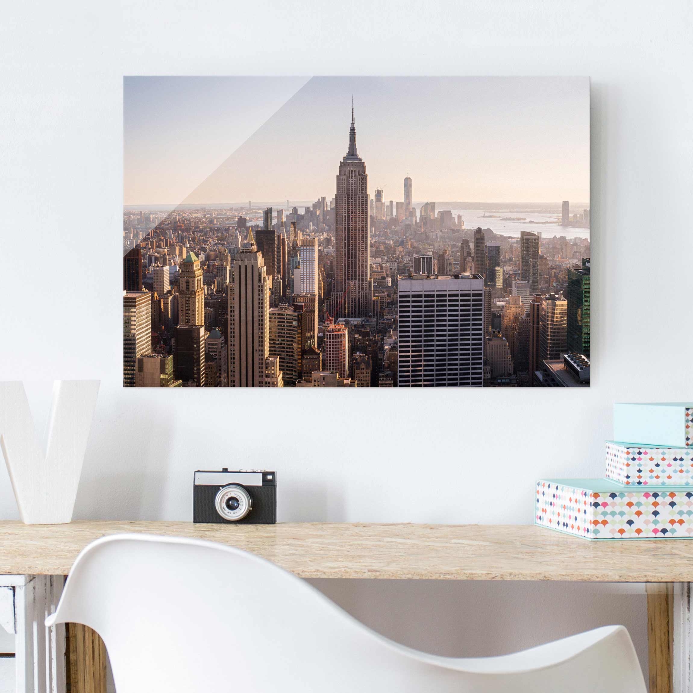 Glasbild - Querformat Blick vom Top of the Rock