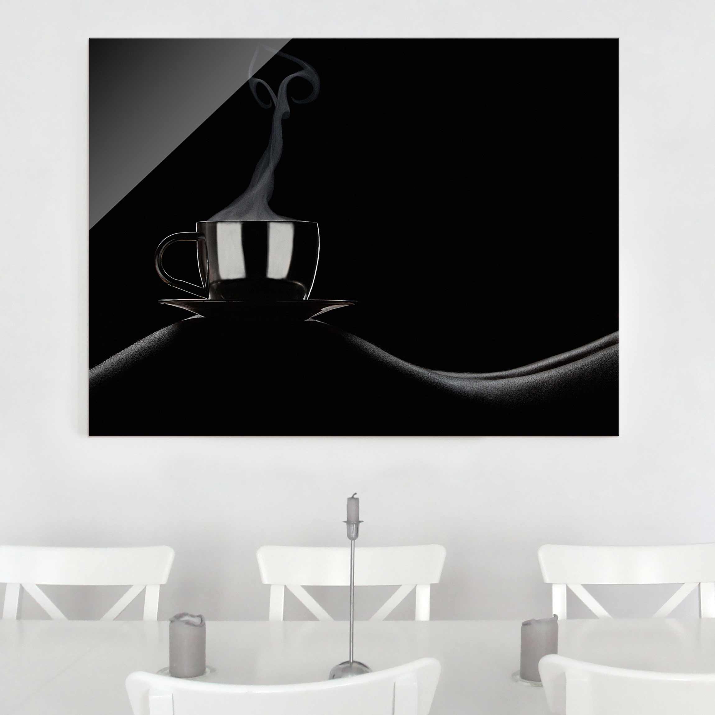 Glasbild Küche Coffee in Bed