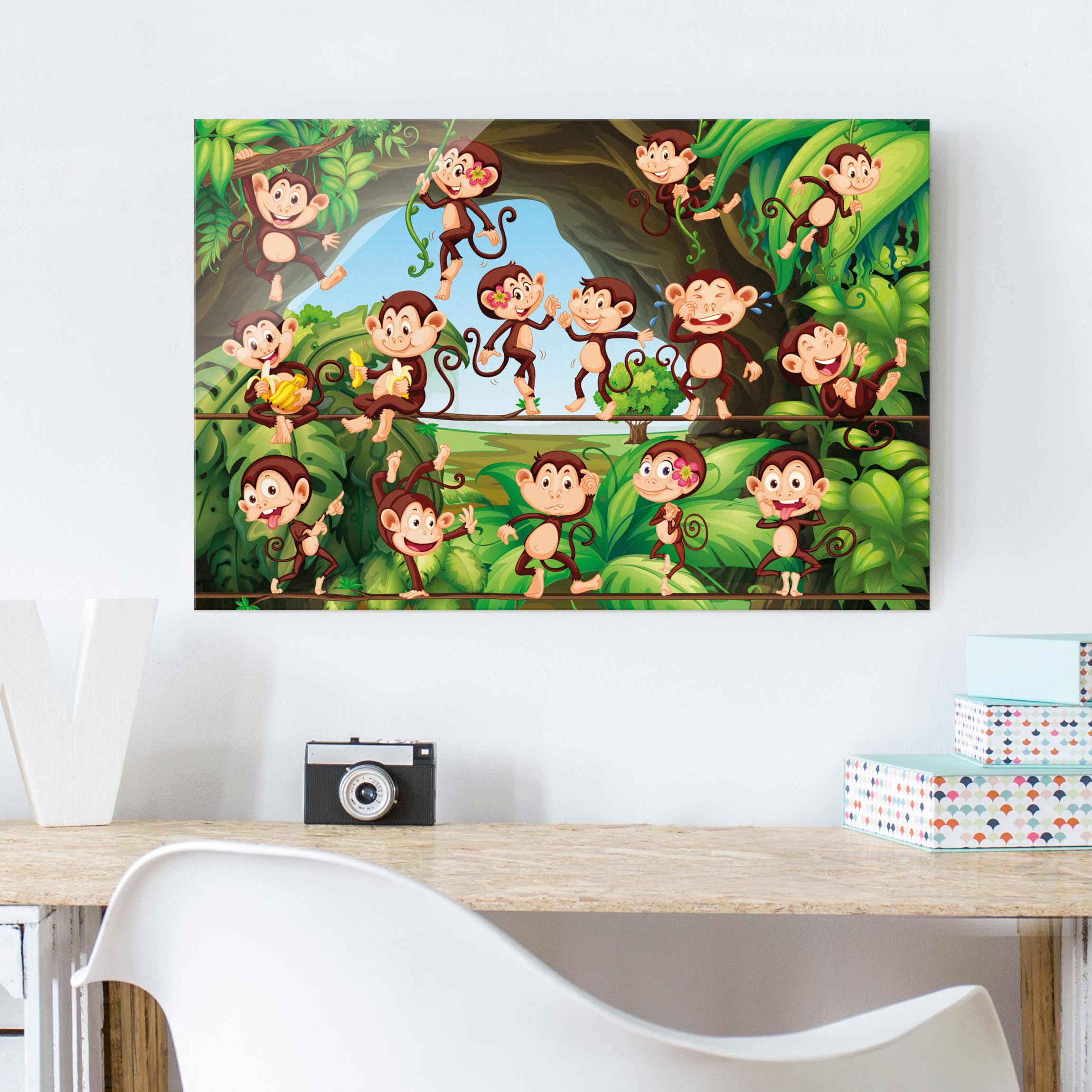 Glasbild Tiere Dschungelaffen