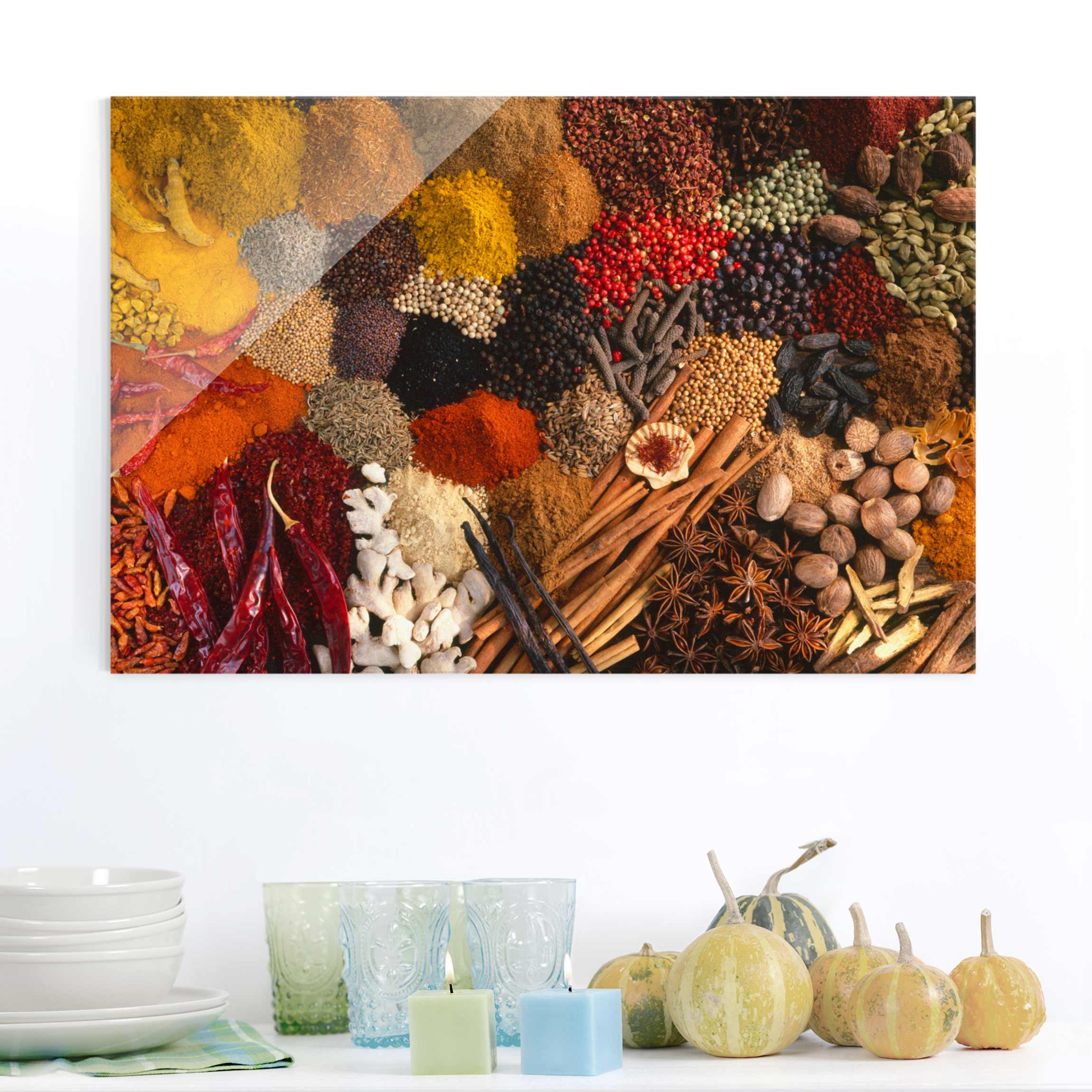 Glasbild - Querformat Exotische Gewürze