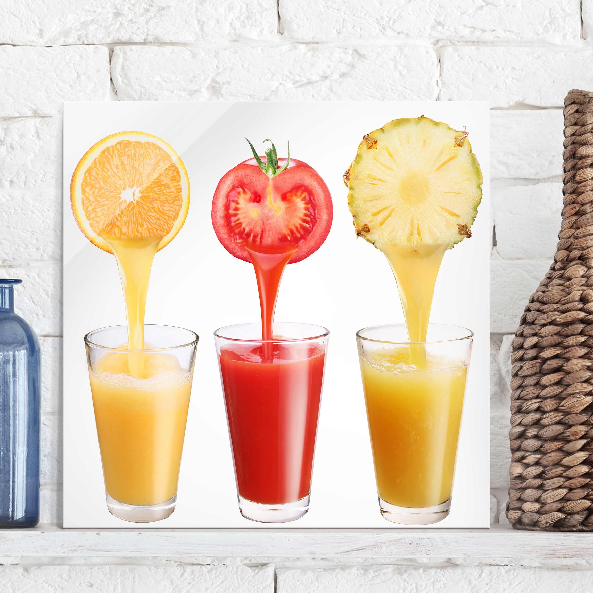 Glasbild Küche Frisch gepresst