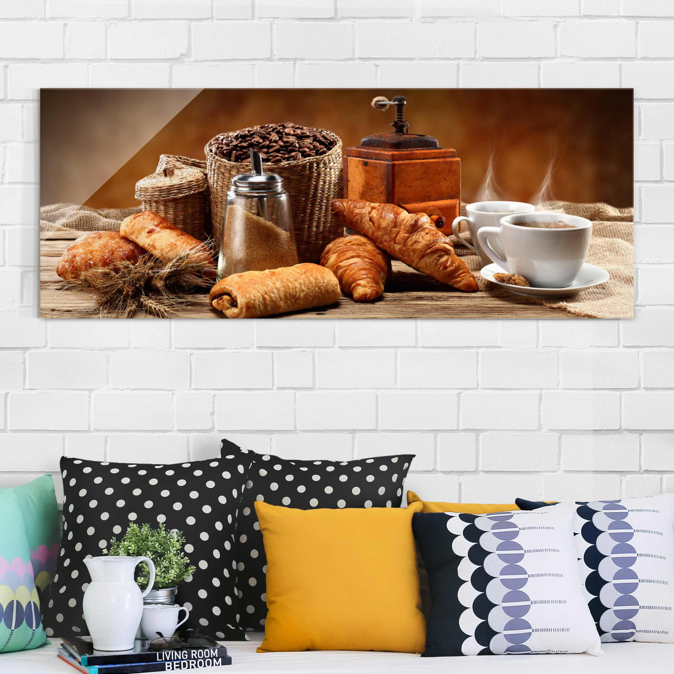 Glasbild Küche Frühstückstisch