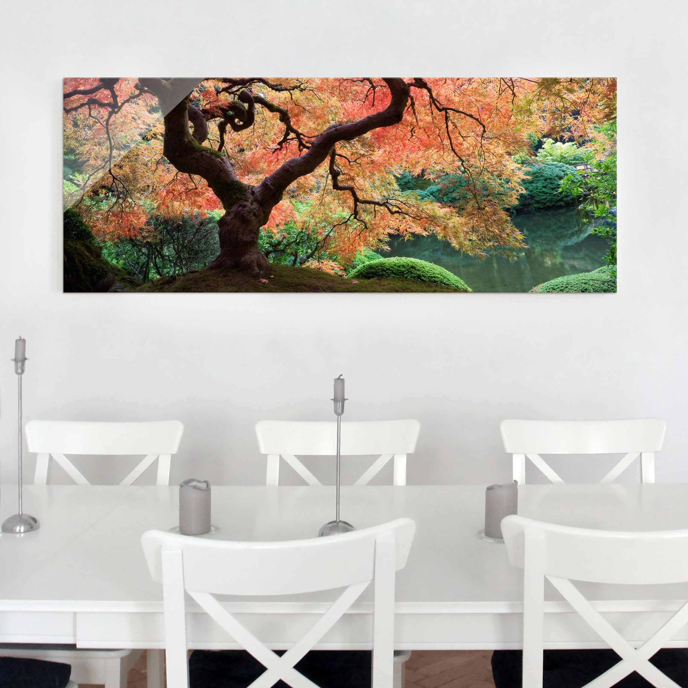 Glasbild - Panorama Japanischer Garten