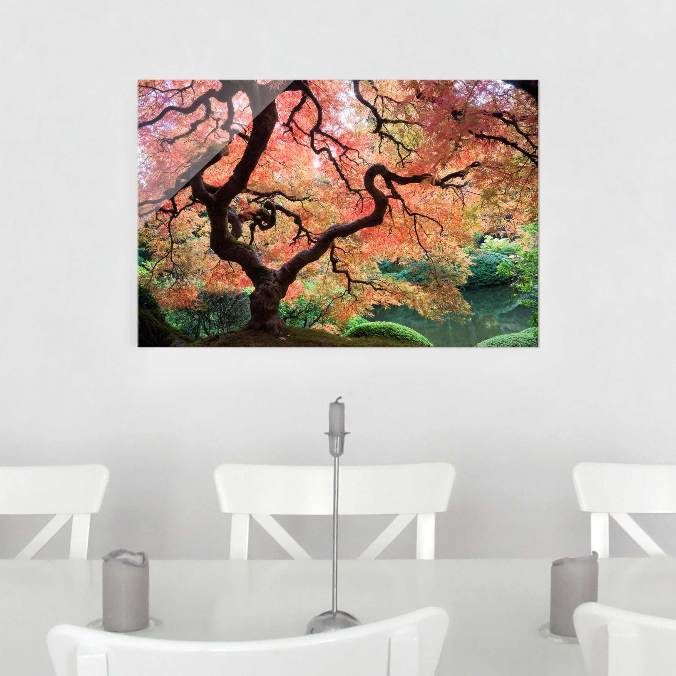 Glasbild - Querformat Japanischer Garten