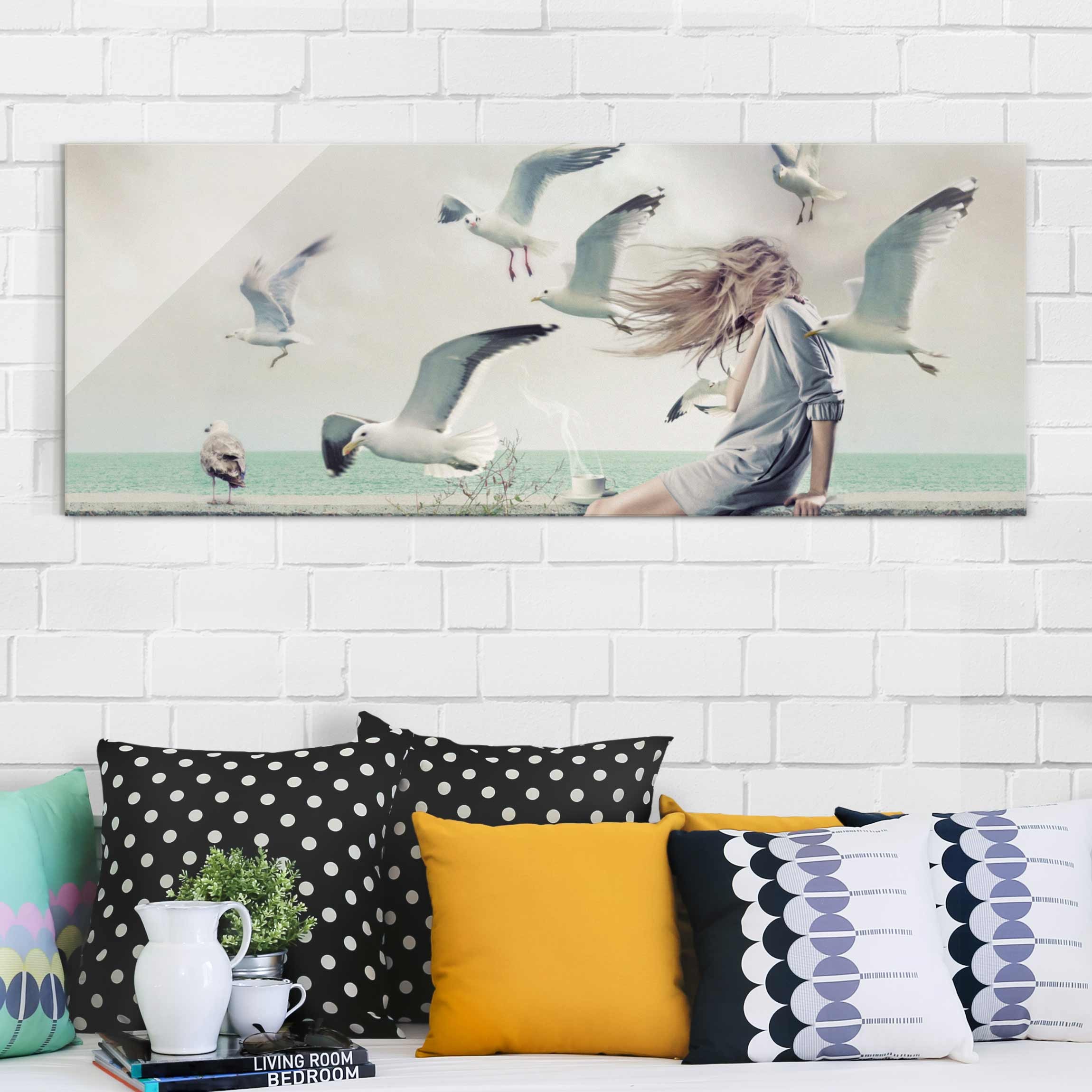 Glasbild - Panorama Kaffee am Meer