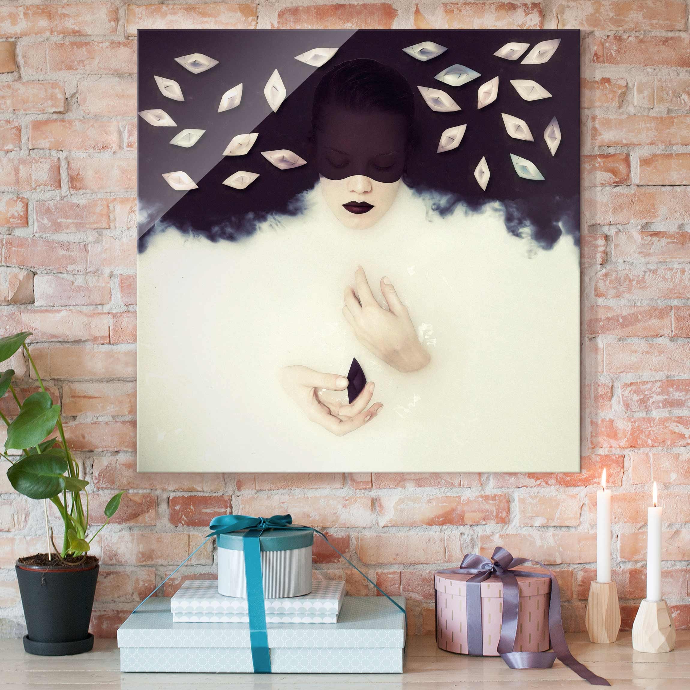 Glasbild Akt & Erotik Kontrast