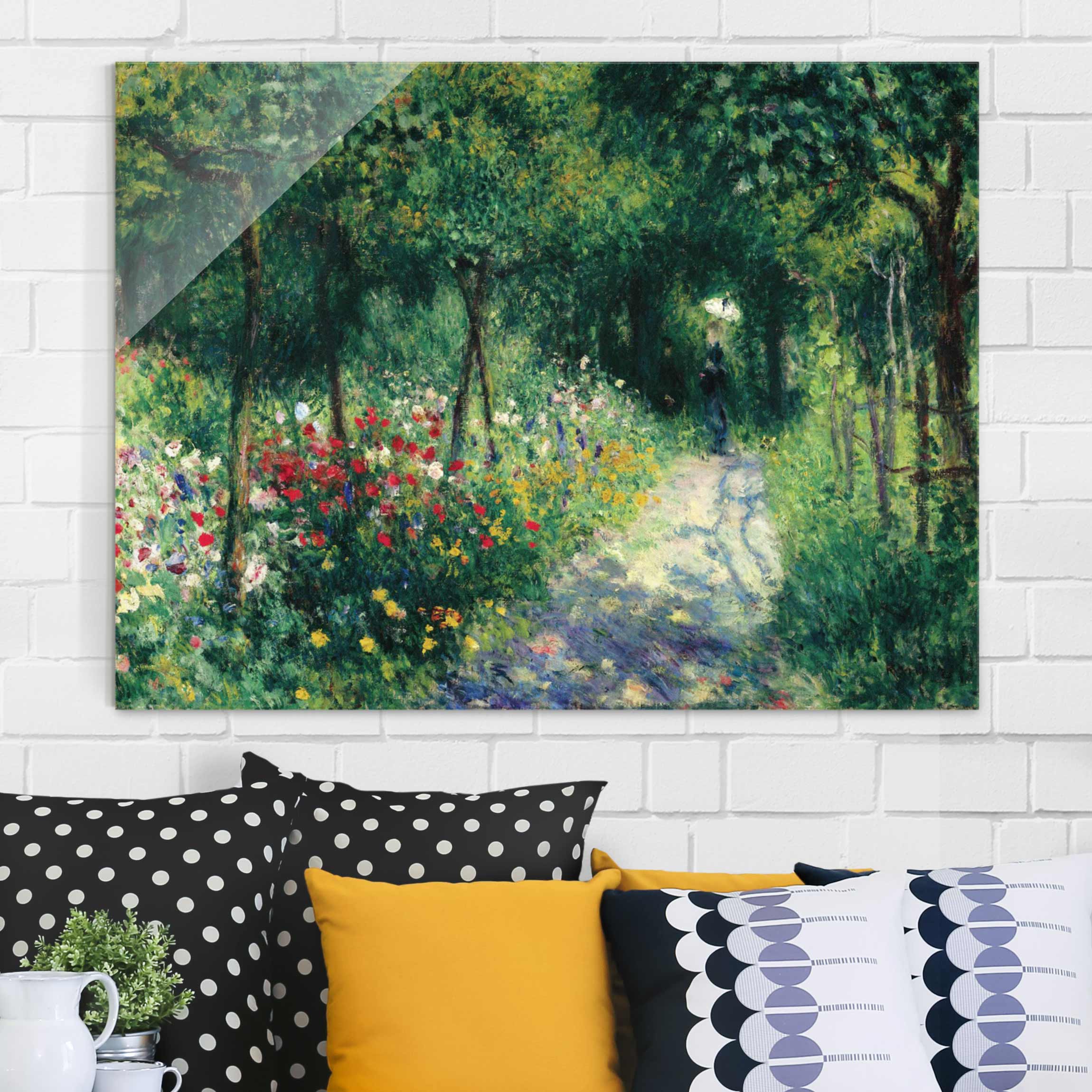 Glasbild - Querformat Auguste Renoir - Frauen im Garten