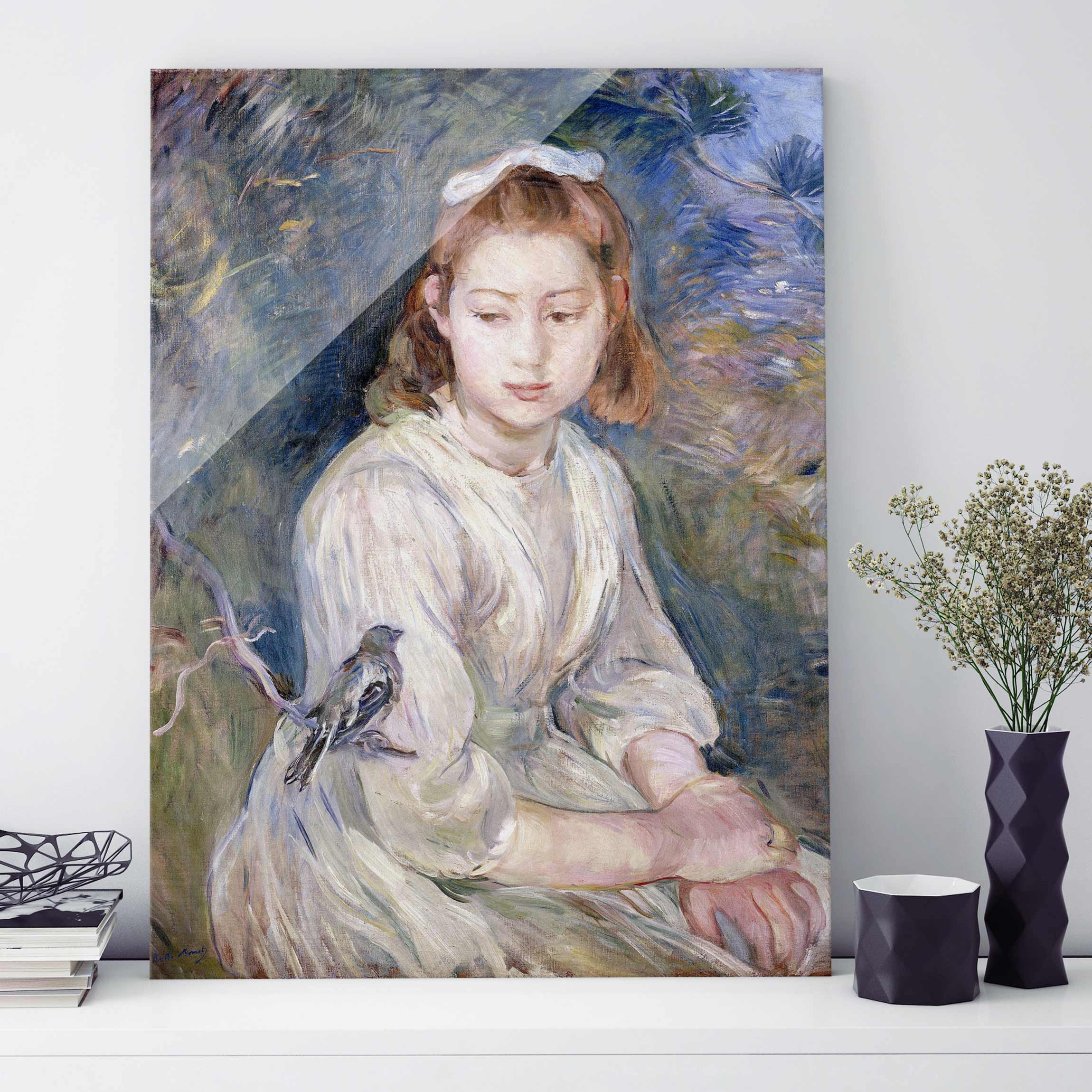 Glasbild - Hochformat Berthe Morisot - Junges Mädchen