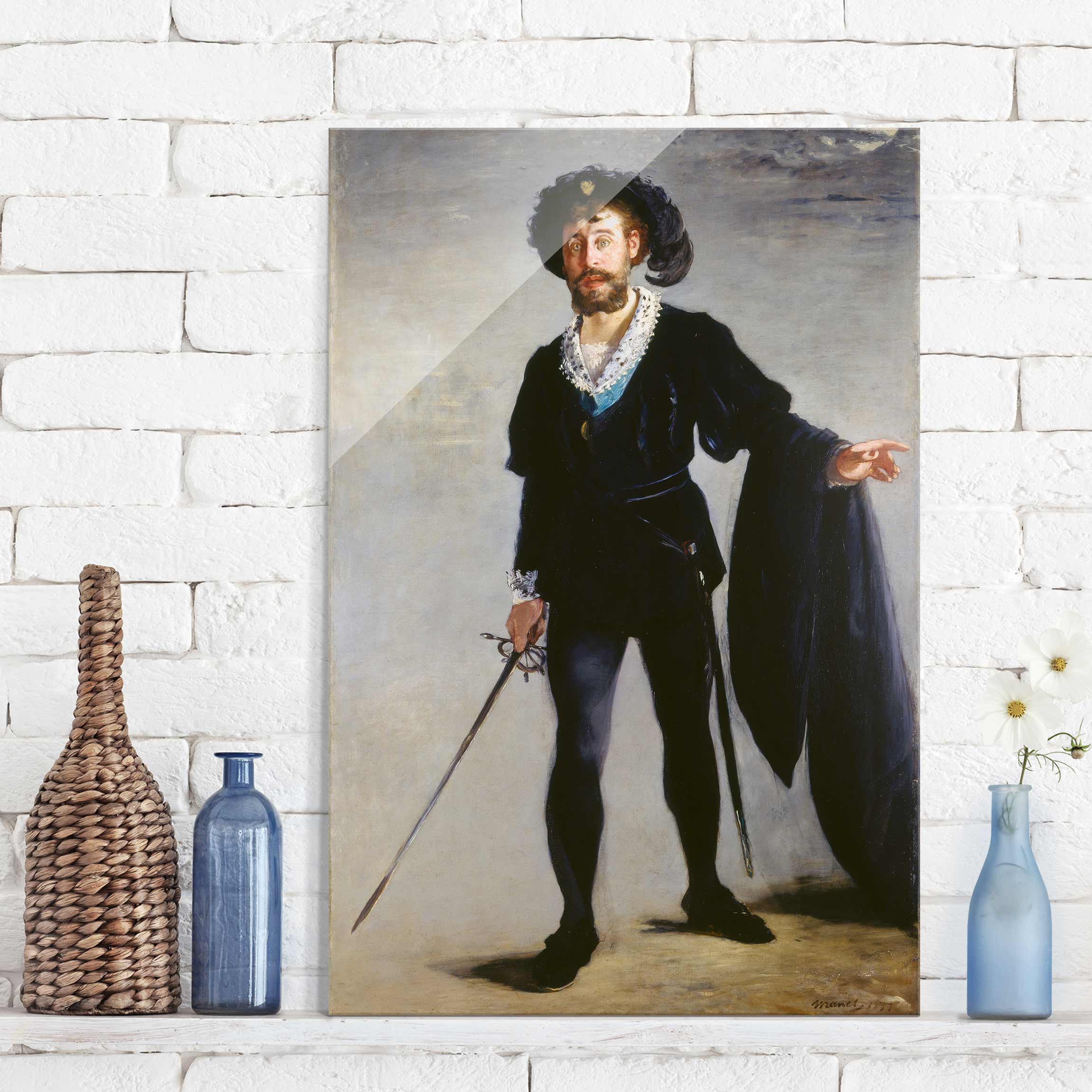 Glasbild Kunstdruck Edouard Manet - Der Sänger Jean-Baptiste Faure als Hamlet