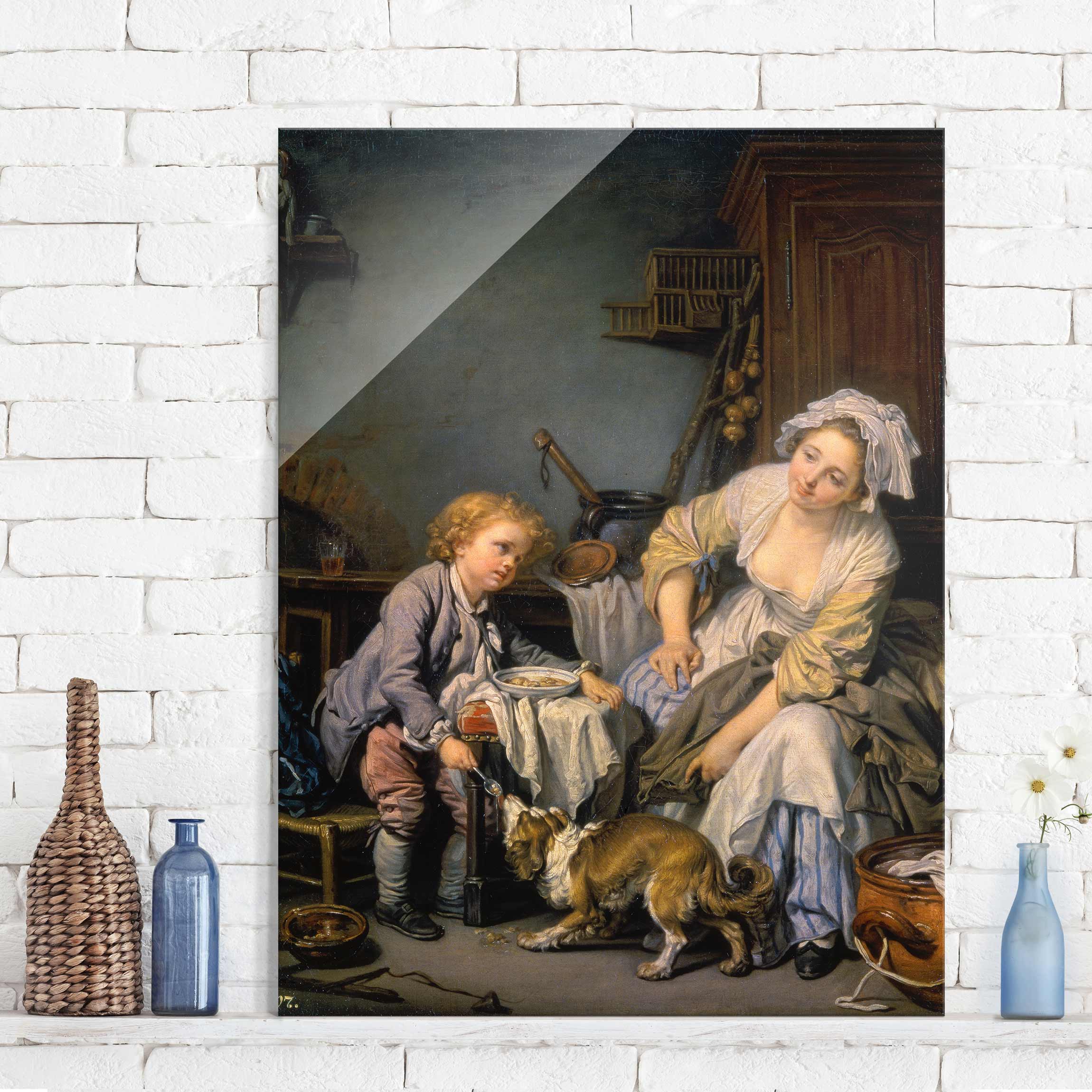 Glasbild - Hochformat Jean Baptiste Greuze - Das verwöhnte Kind