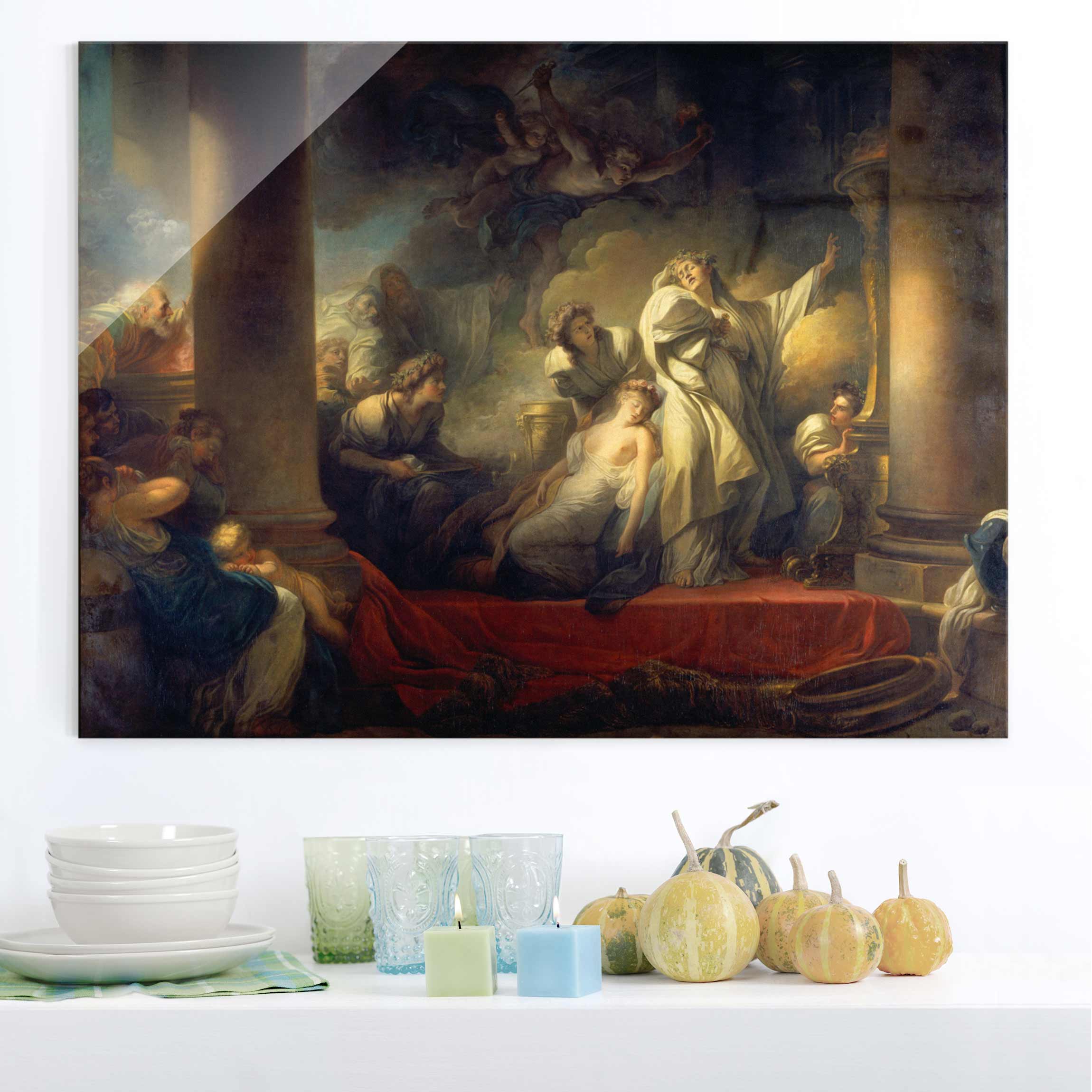 Glasbild - Querformat Jean Honoré Fragonard - Der Grosspriester Coresos
