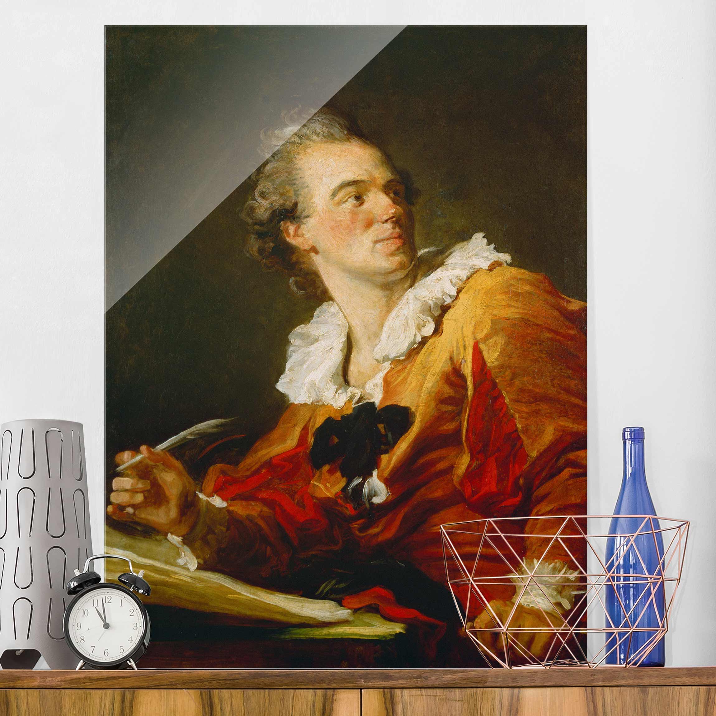 Glasbild - Hochformat Jean Honoré Fragonard - Die Inspiration