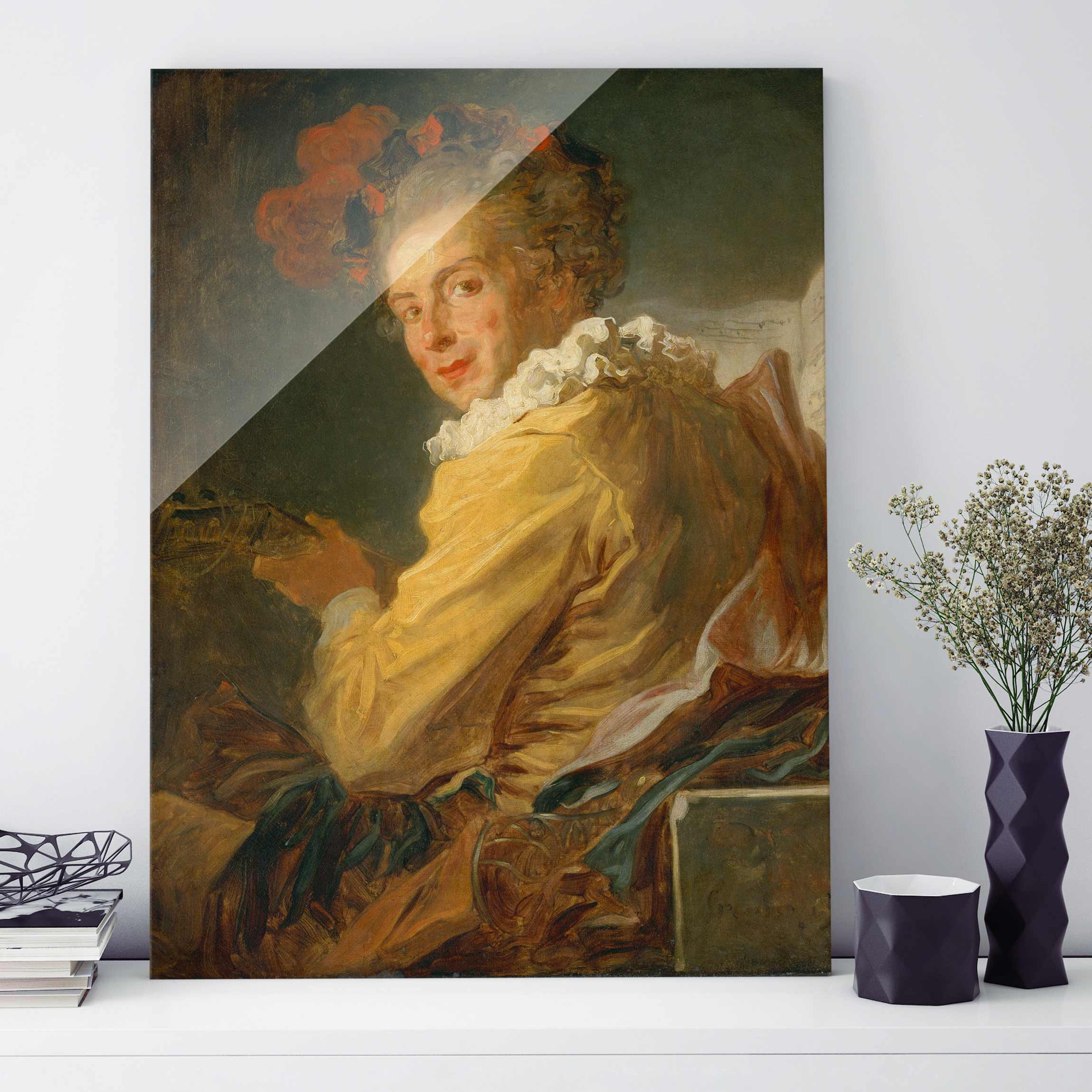 Glasbild - Hochformat Jean Honoré Fragonard - Die Musik
