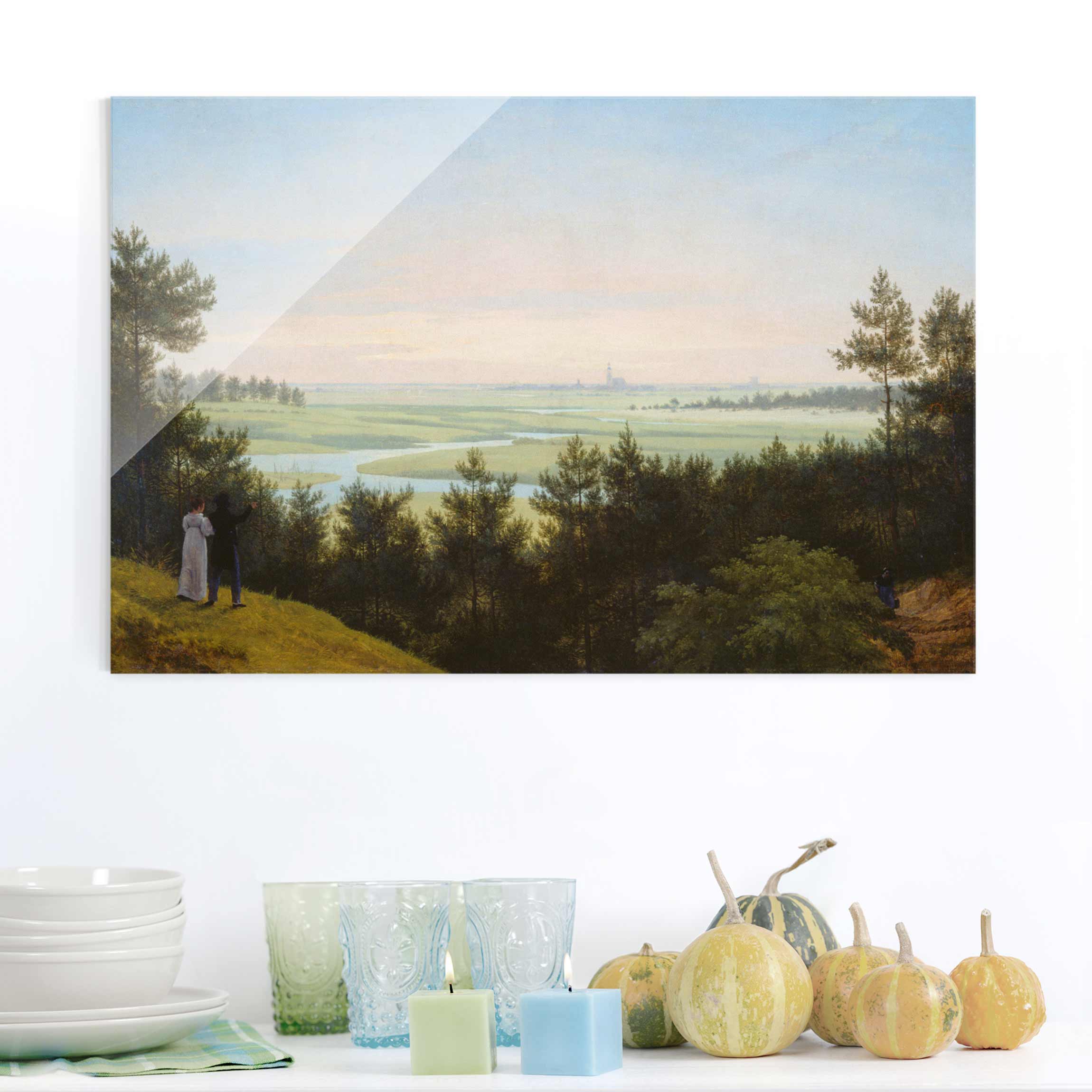 Glasbild - Querformat Karl Friedrich Schinkel - Landschaft bei Pichelswerder