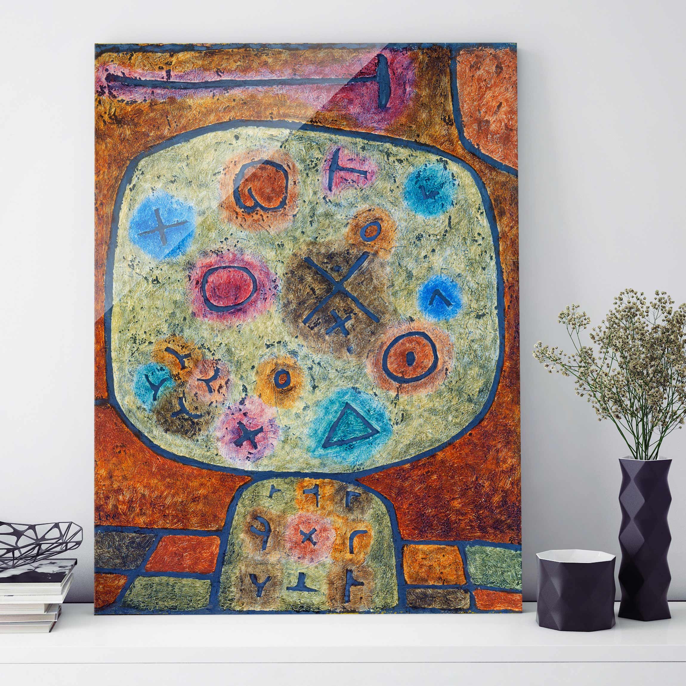 Glasbild - Hochformat Paul Klee - Blumen in Stein