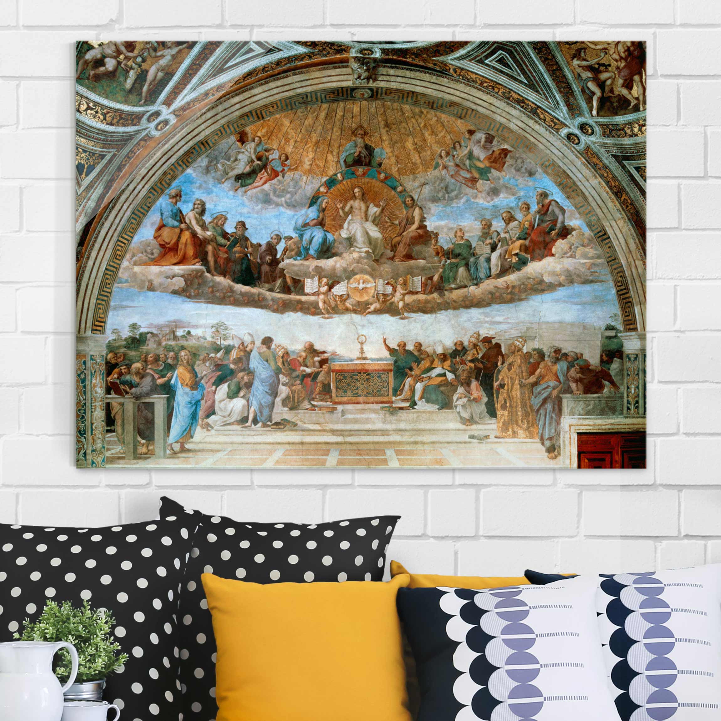 Glasbild - Querformat Raffael - Disput über das Sakrament