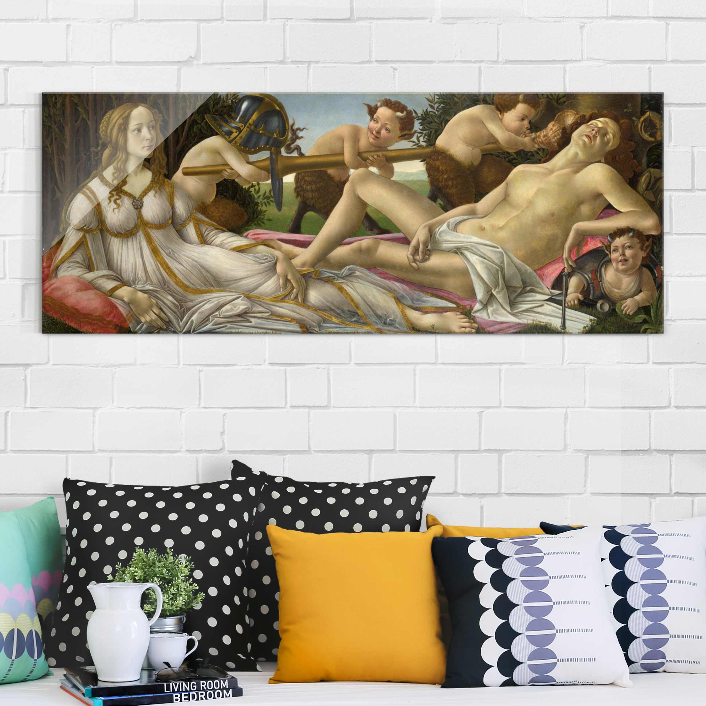 Glasbild Kunstdruck Sandro Botticelli - Venus und Mars