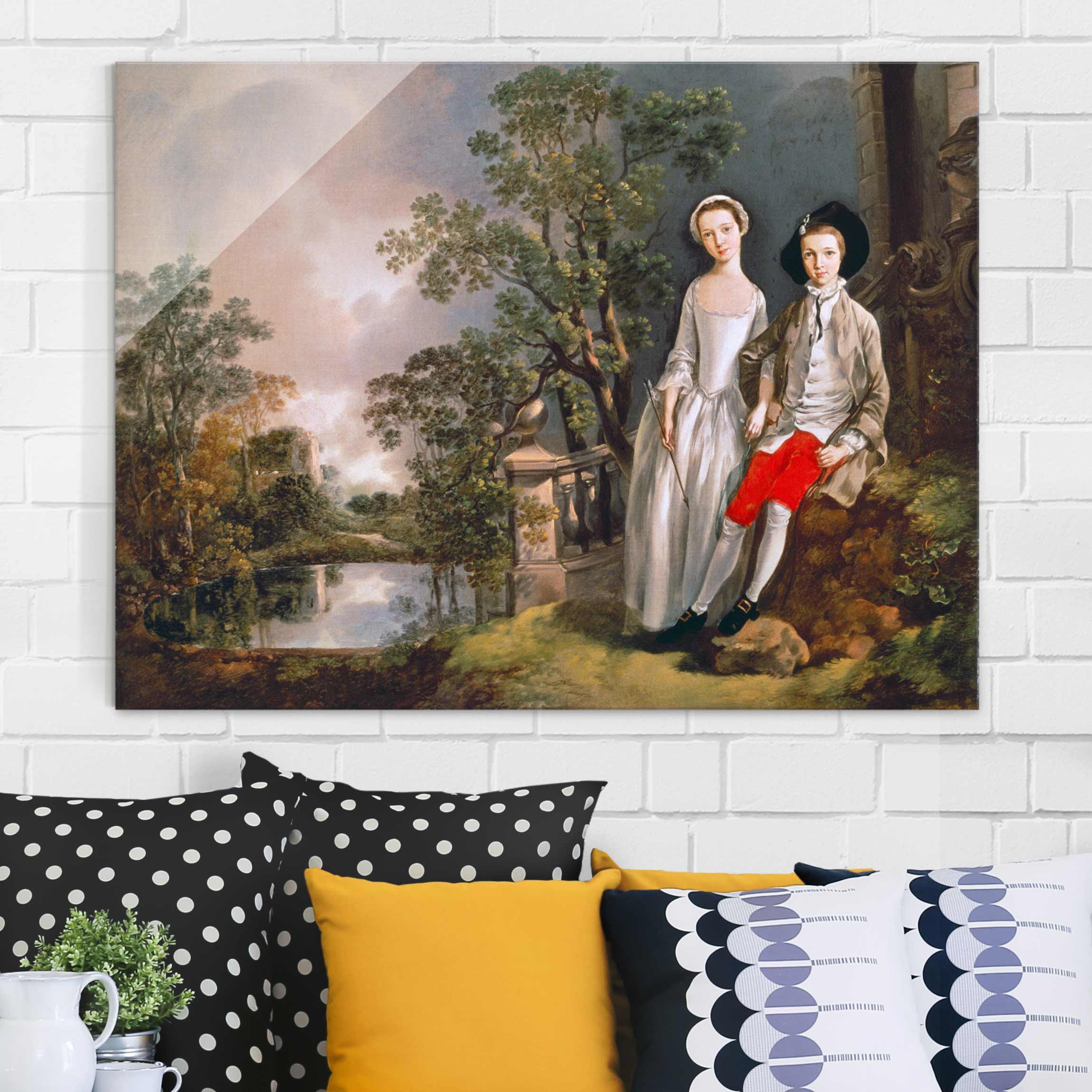 Glasbild Kunstdruck Thomas Gainsborough - Heneage Lloyd und seine Schwester