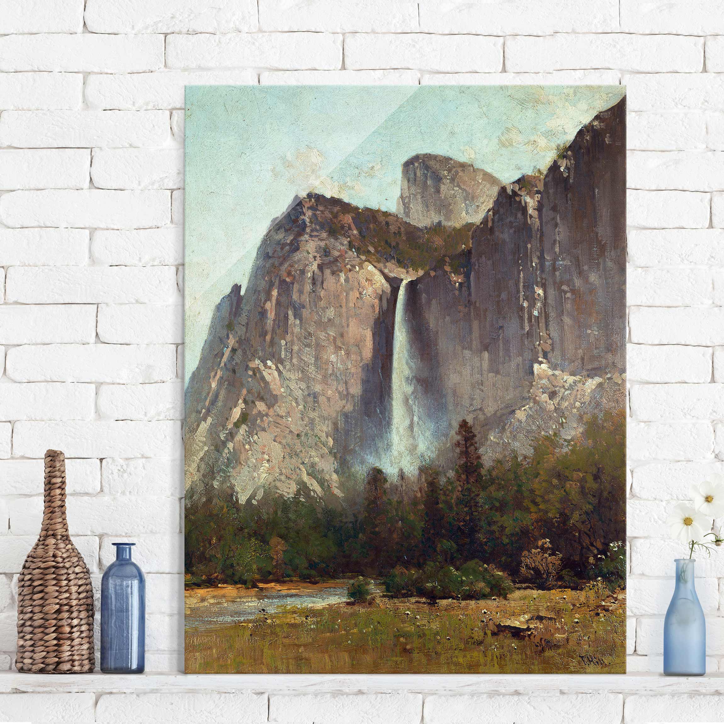 Glasbild Kunstdruck Thomas Hill - Bridal Veil Falls