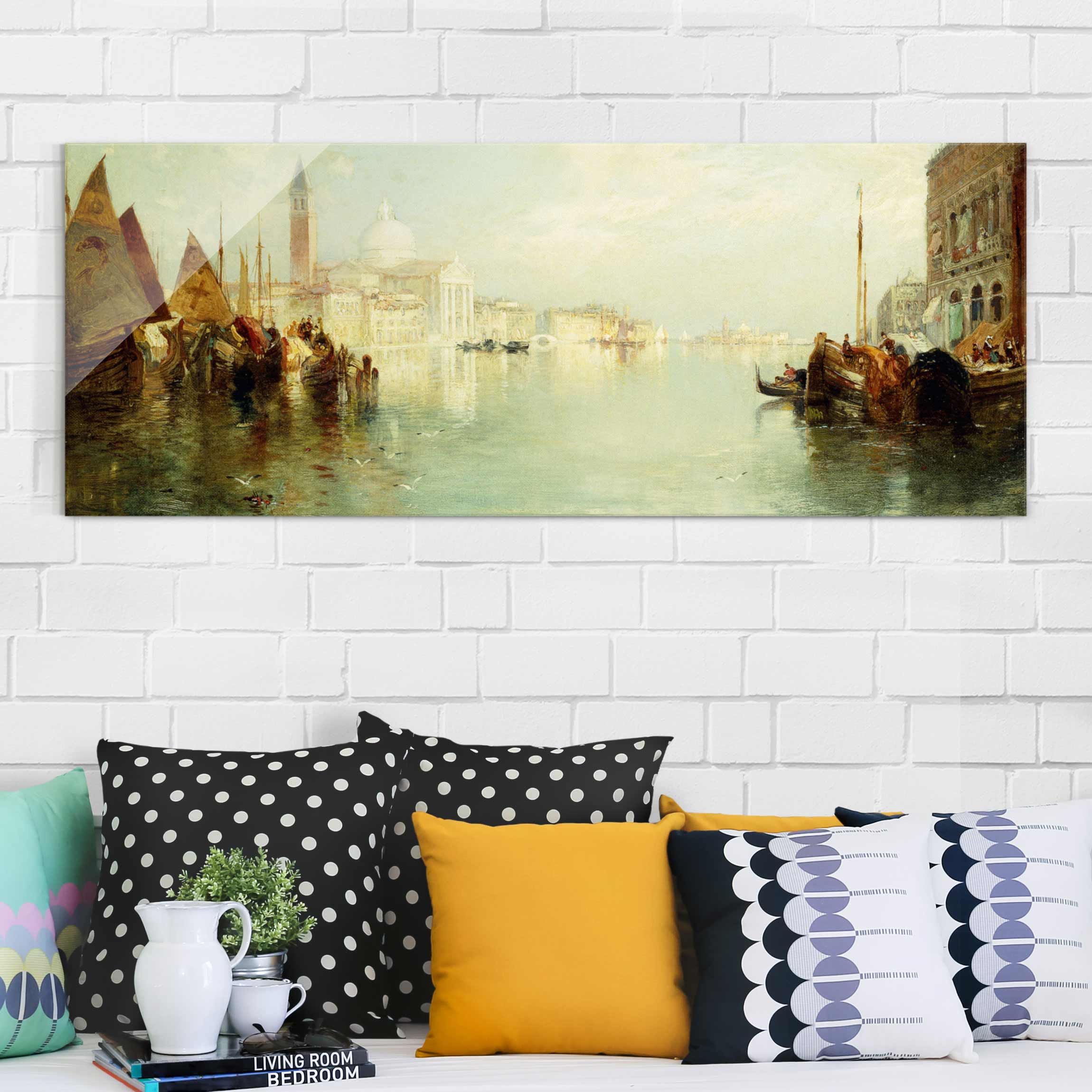 Glasbild Kunstdruck Thomas Moran - Canal Grande