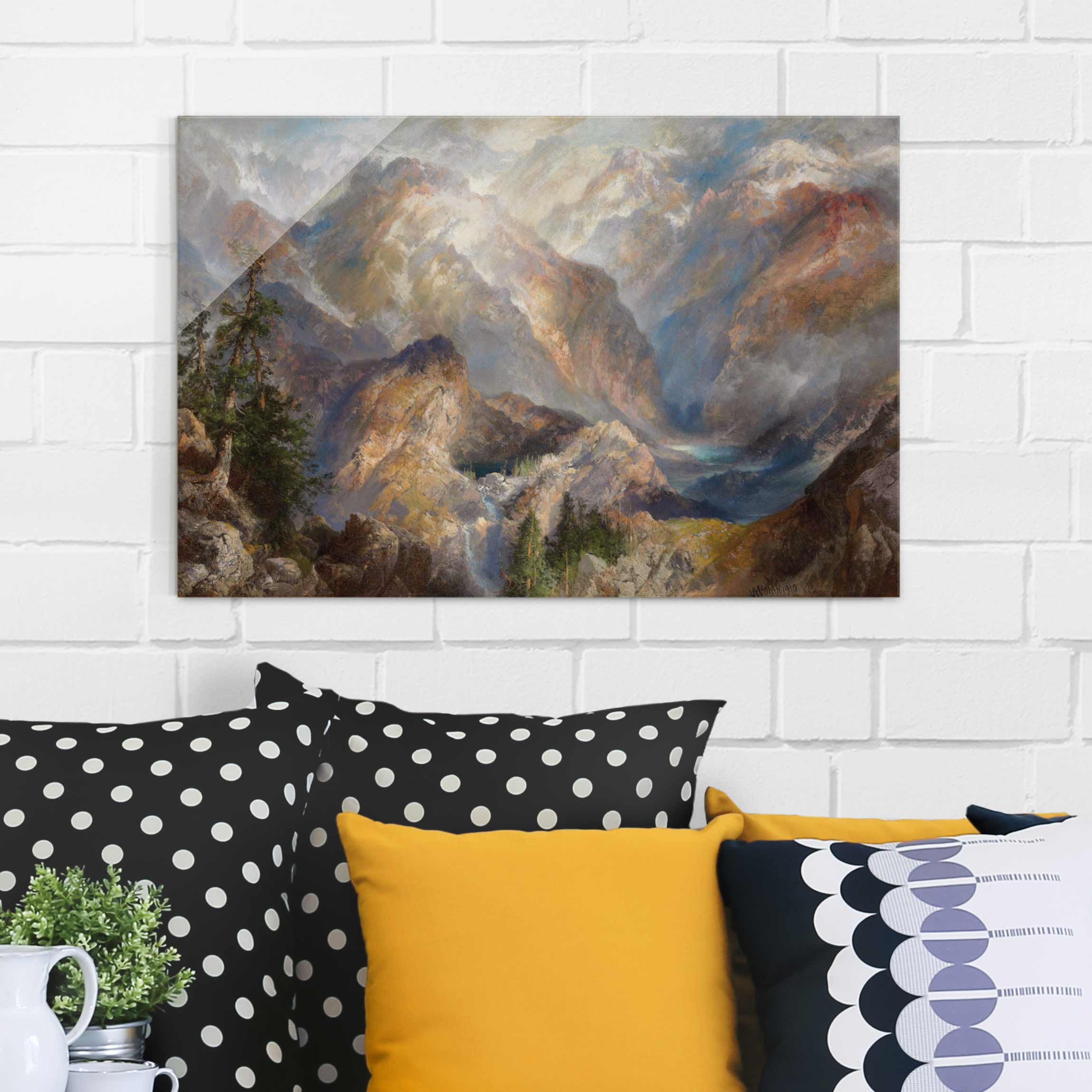 Glasbild - Querformat Thomas Moran - Morgen in den Sierras