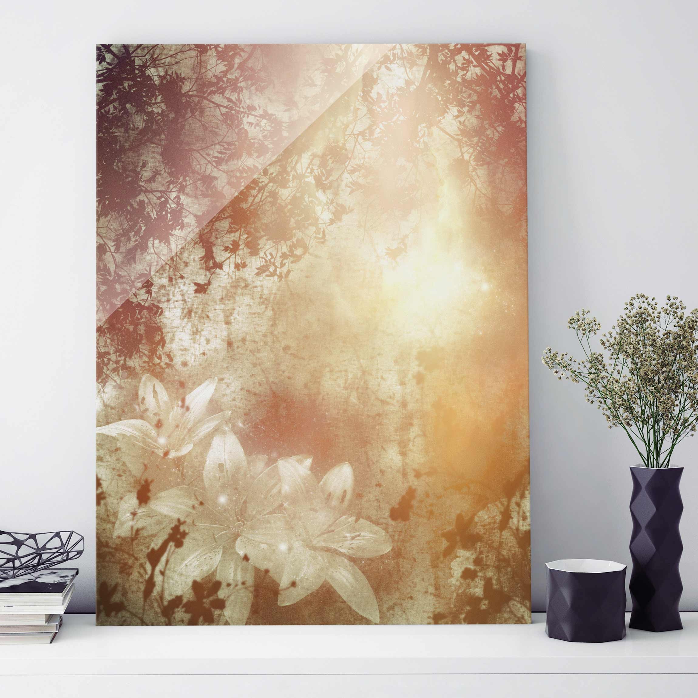Glasbild Blumen Lilith