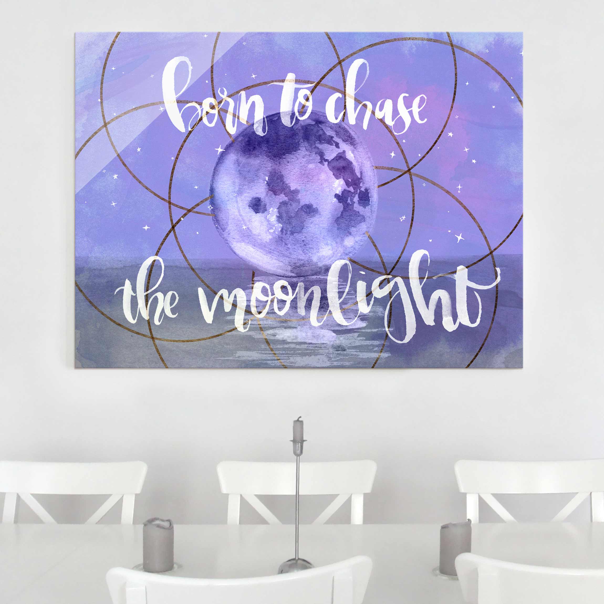 Glasbild Spruch Mond-Kind - Moonlight