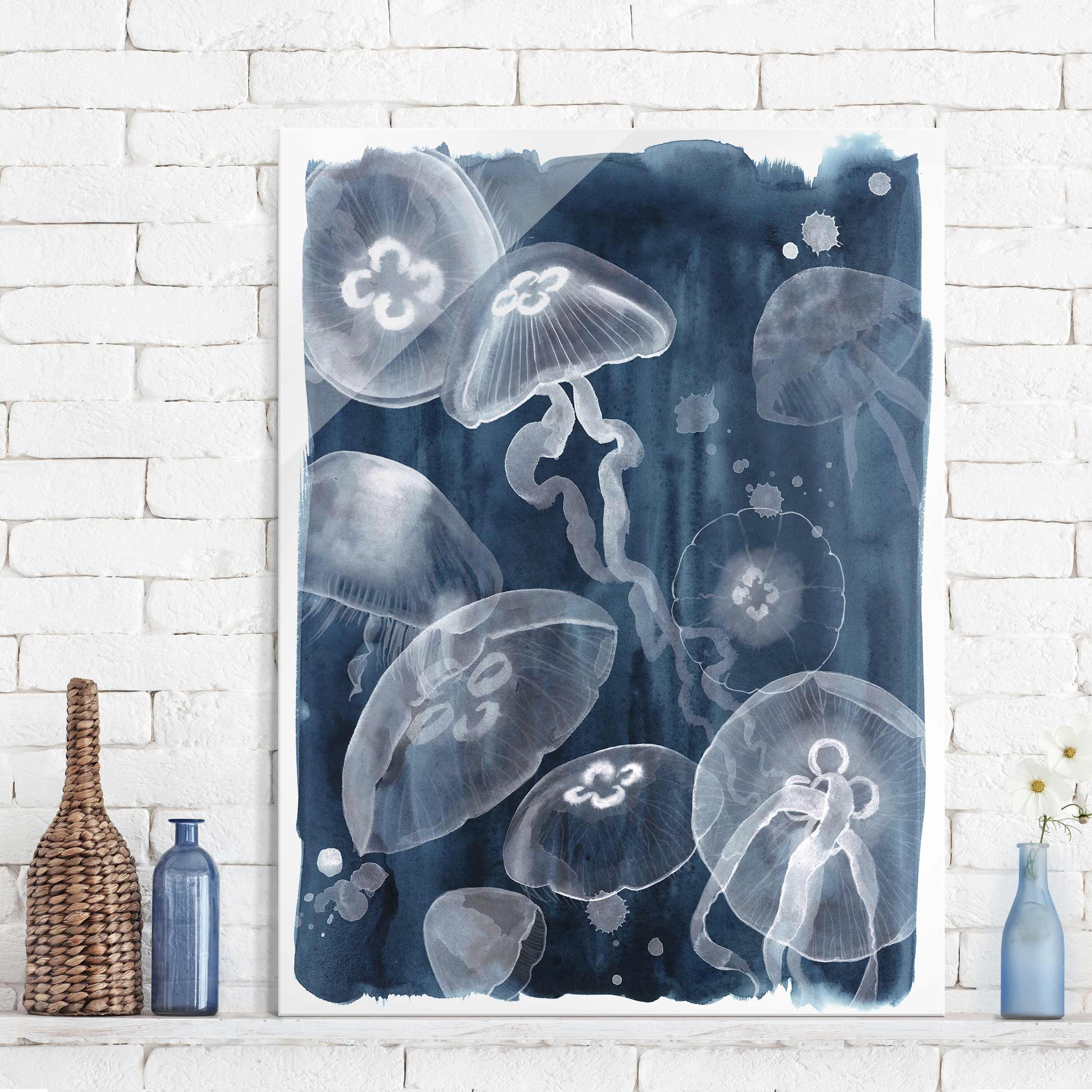 Glasbild Tiere Mondmedusen I