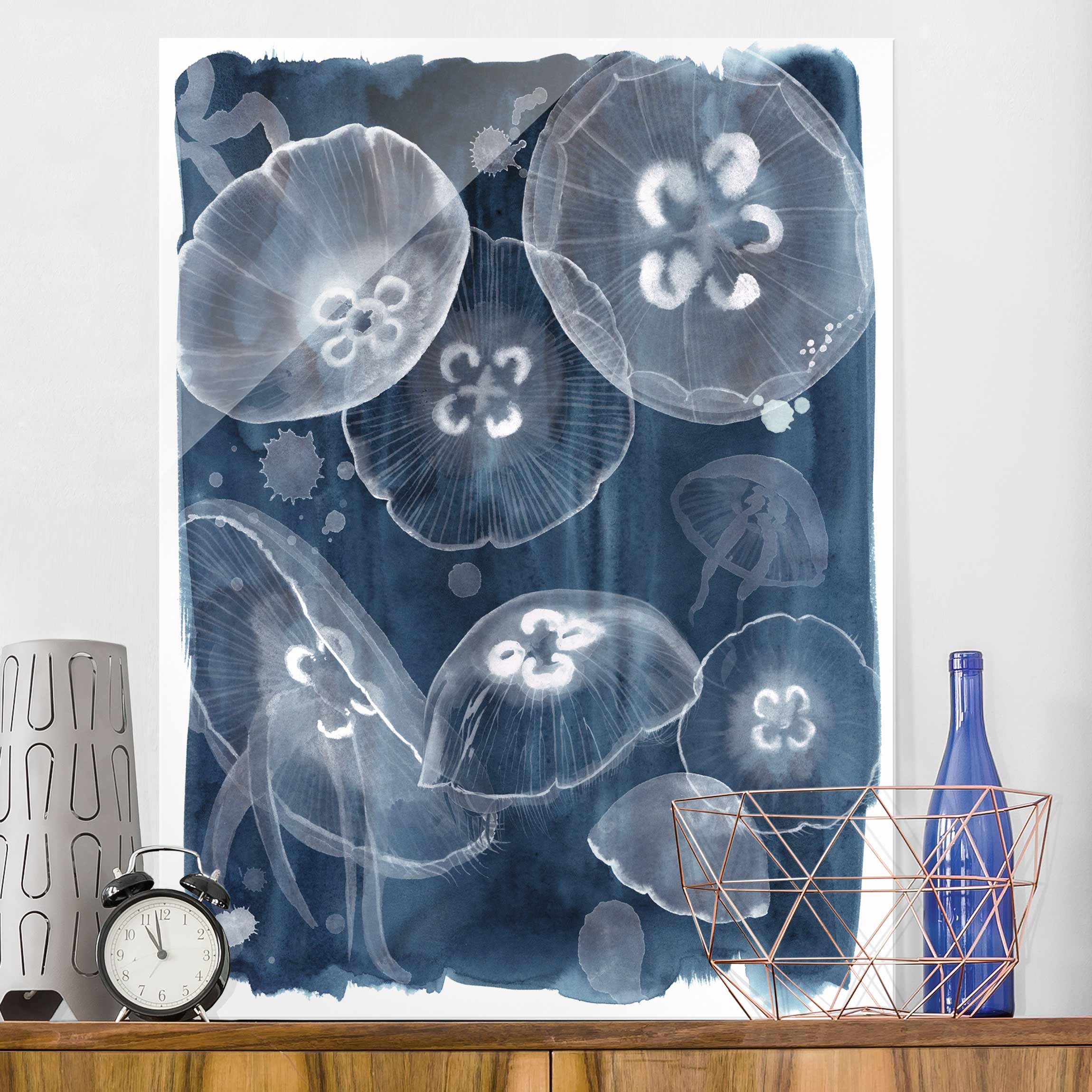 Glasbild Tiere Mondmedusen II