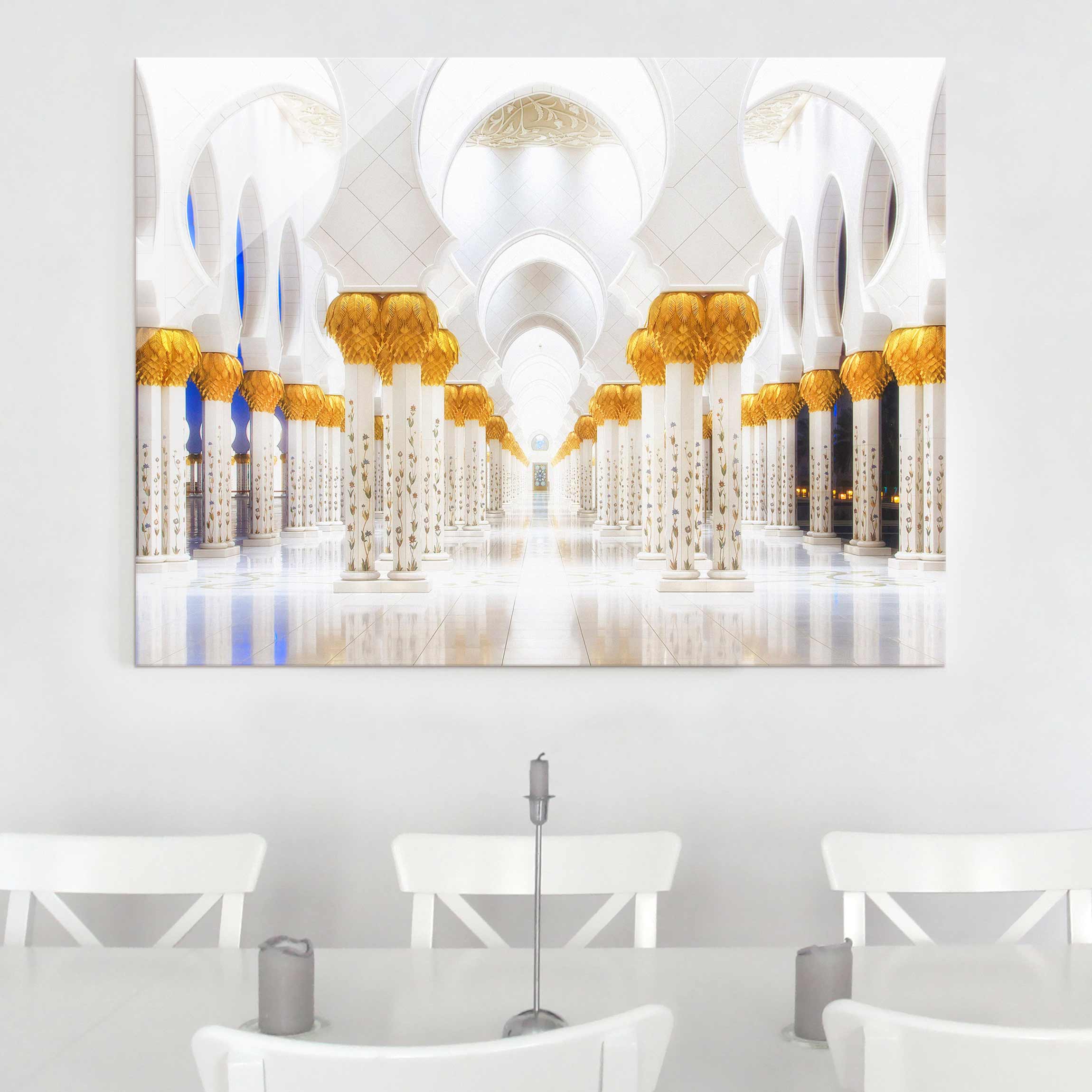 Glasbild Architektur & Skyline Moschee in Gold