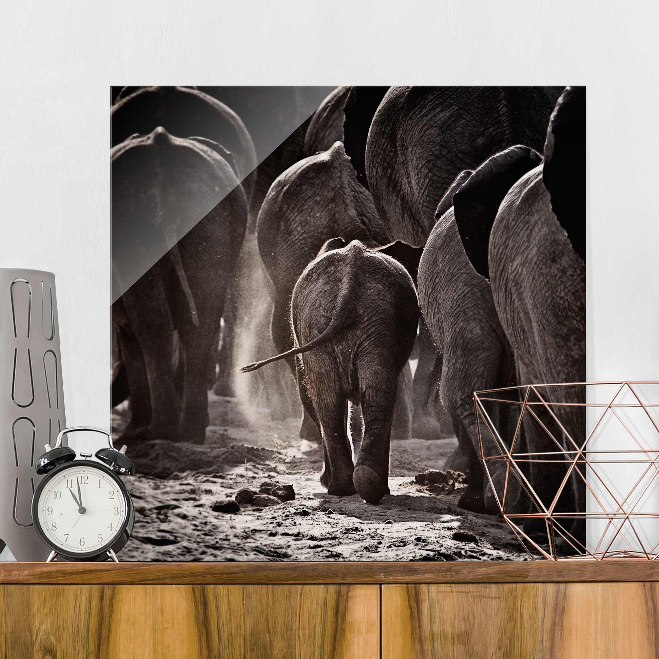 Glasbild - Quadrat Nach Hause gehen