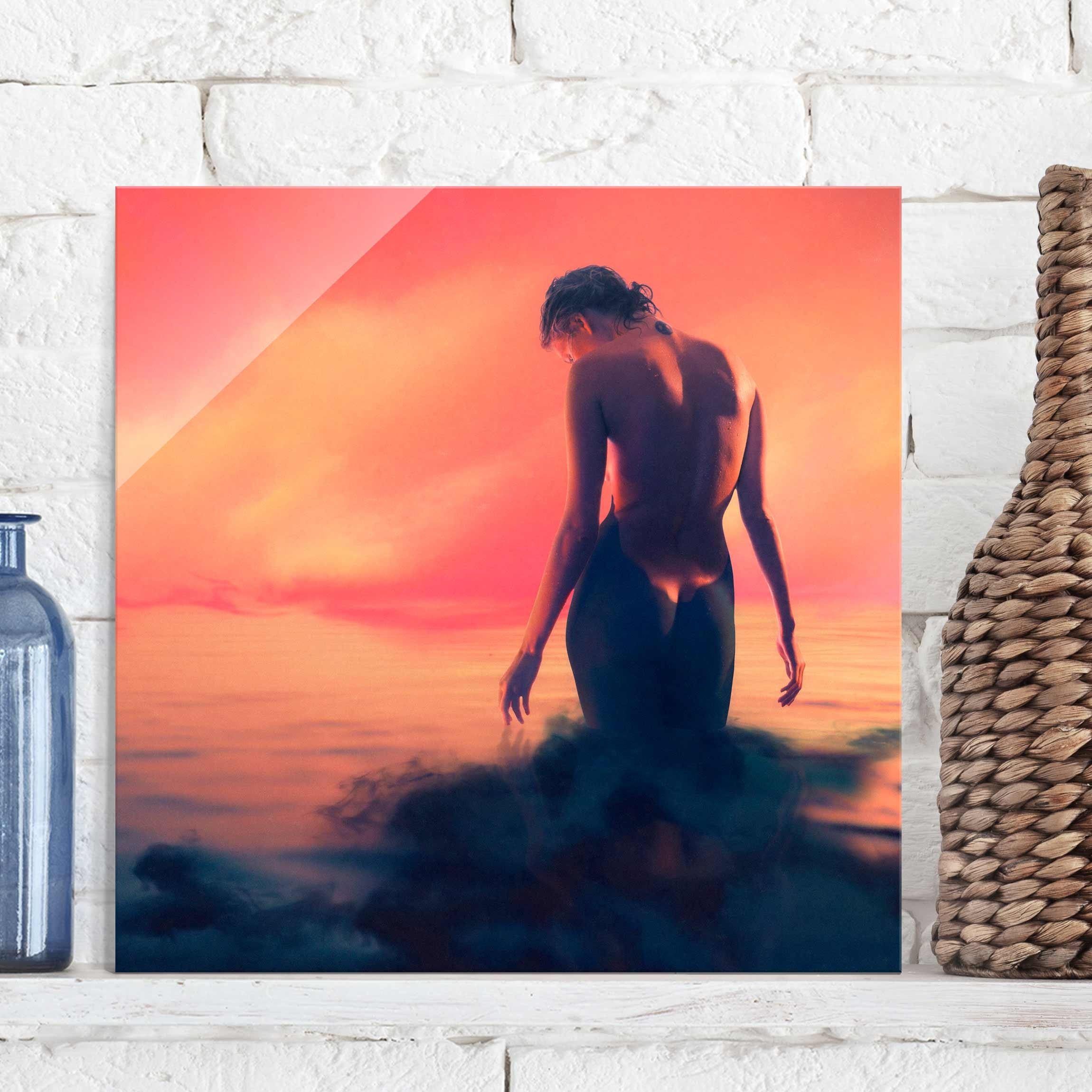 Glasbild Akt & Erotik Nymphe