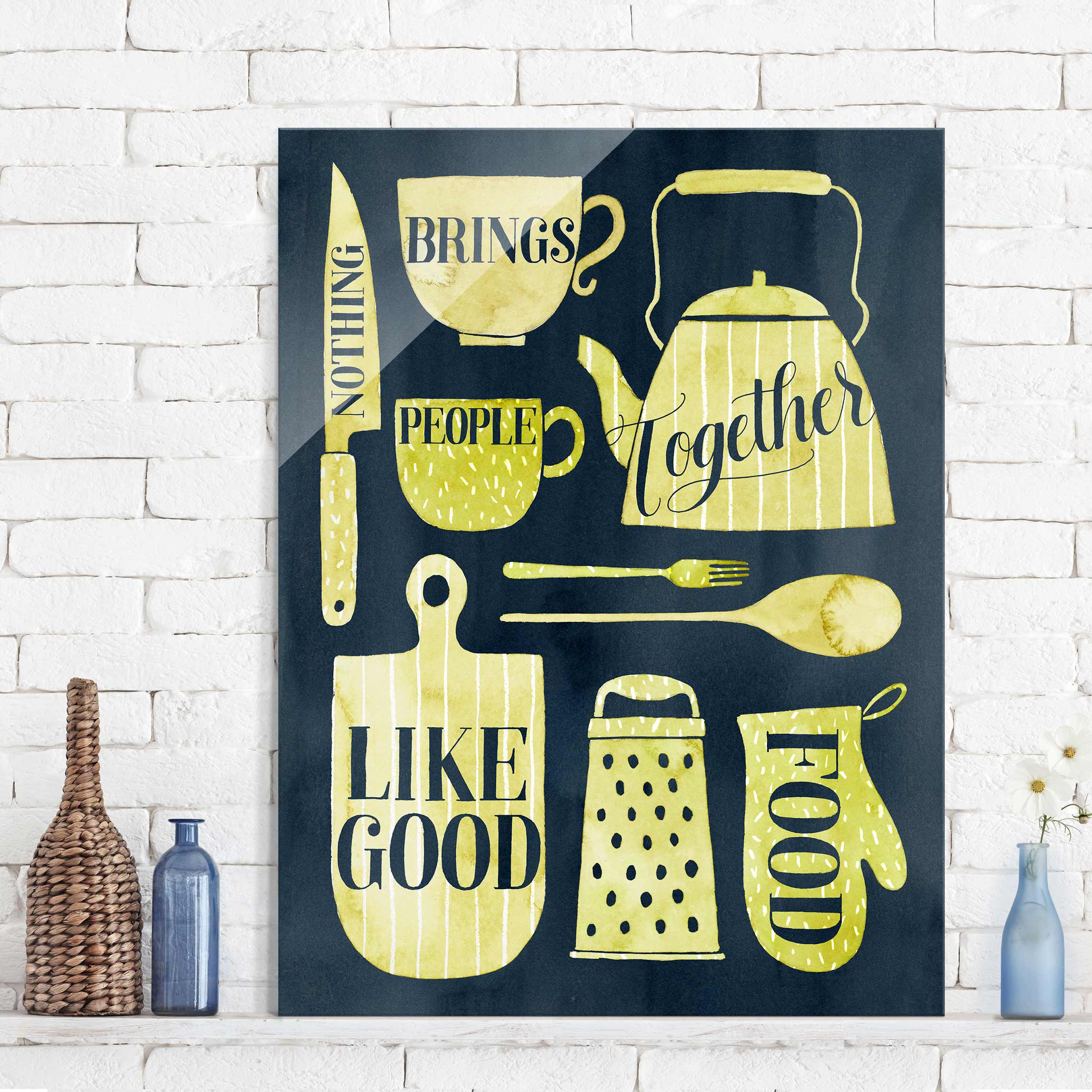 Glasbild Küche Seelennahrung - Gutes Essen