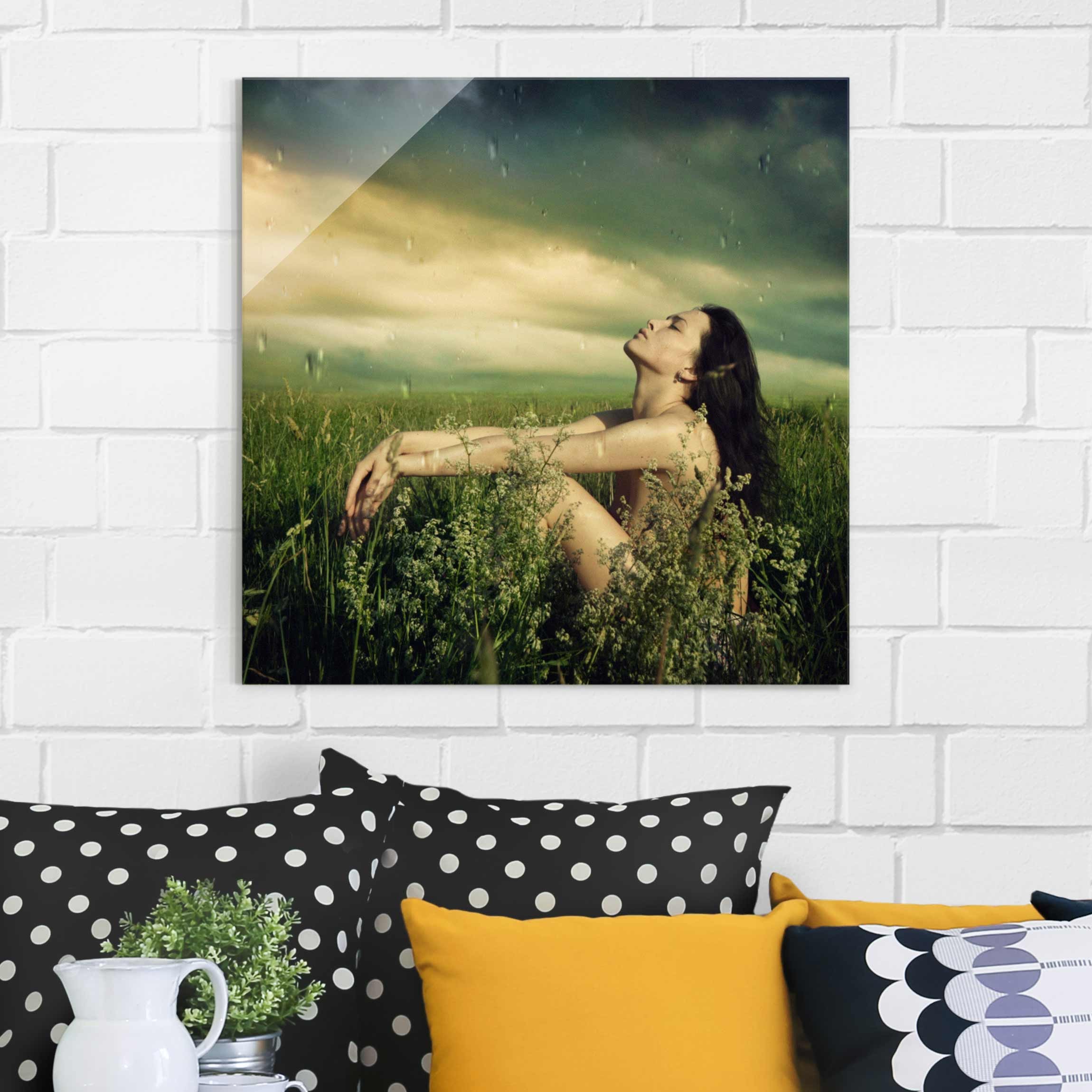 Glasbild Akt & Erotik Sommerregen