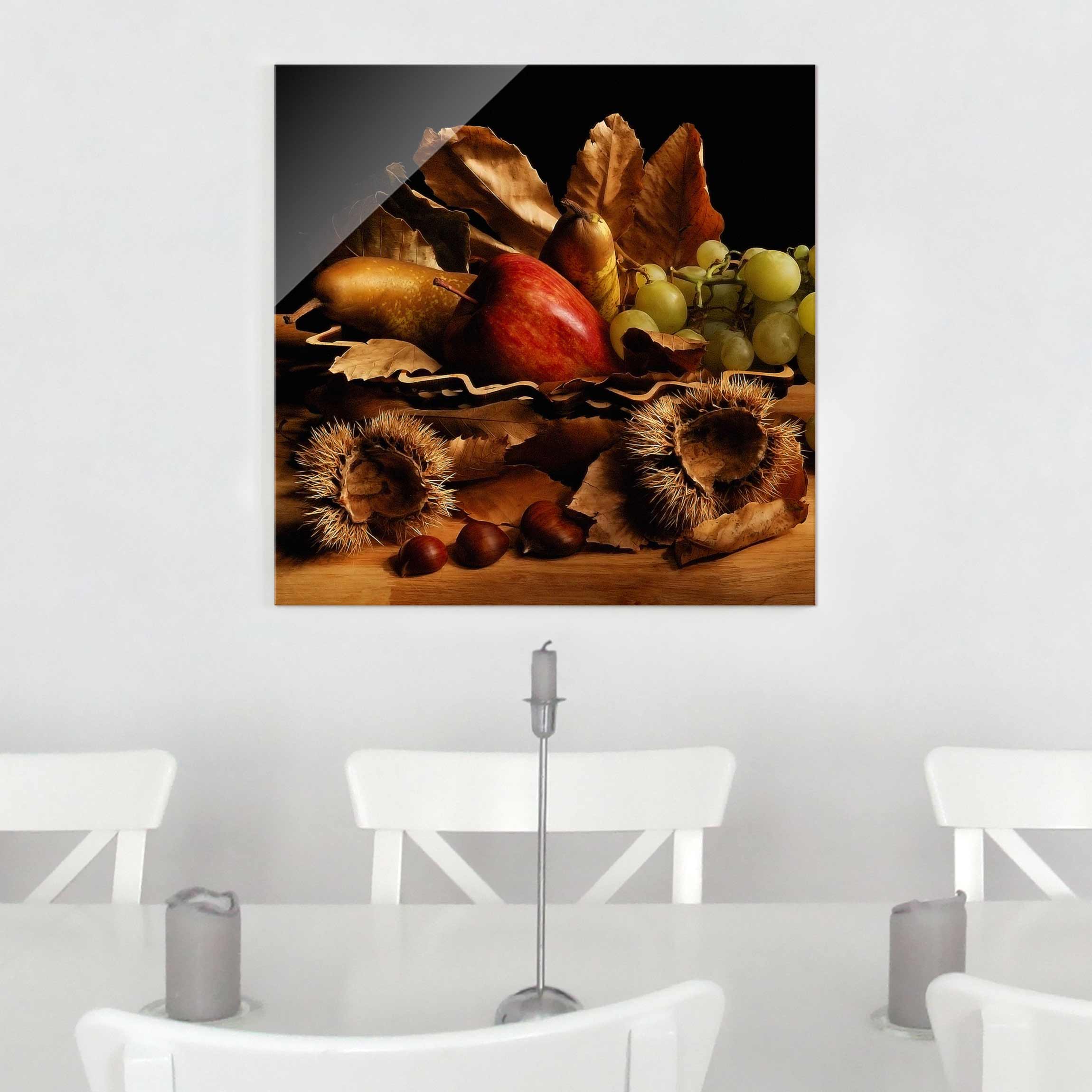 Glasbild Küche Stillleben im Herbst