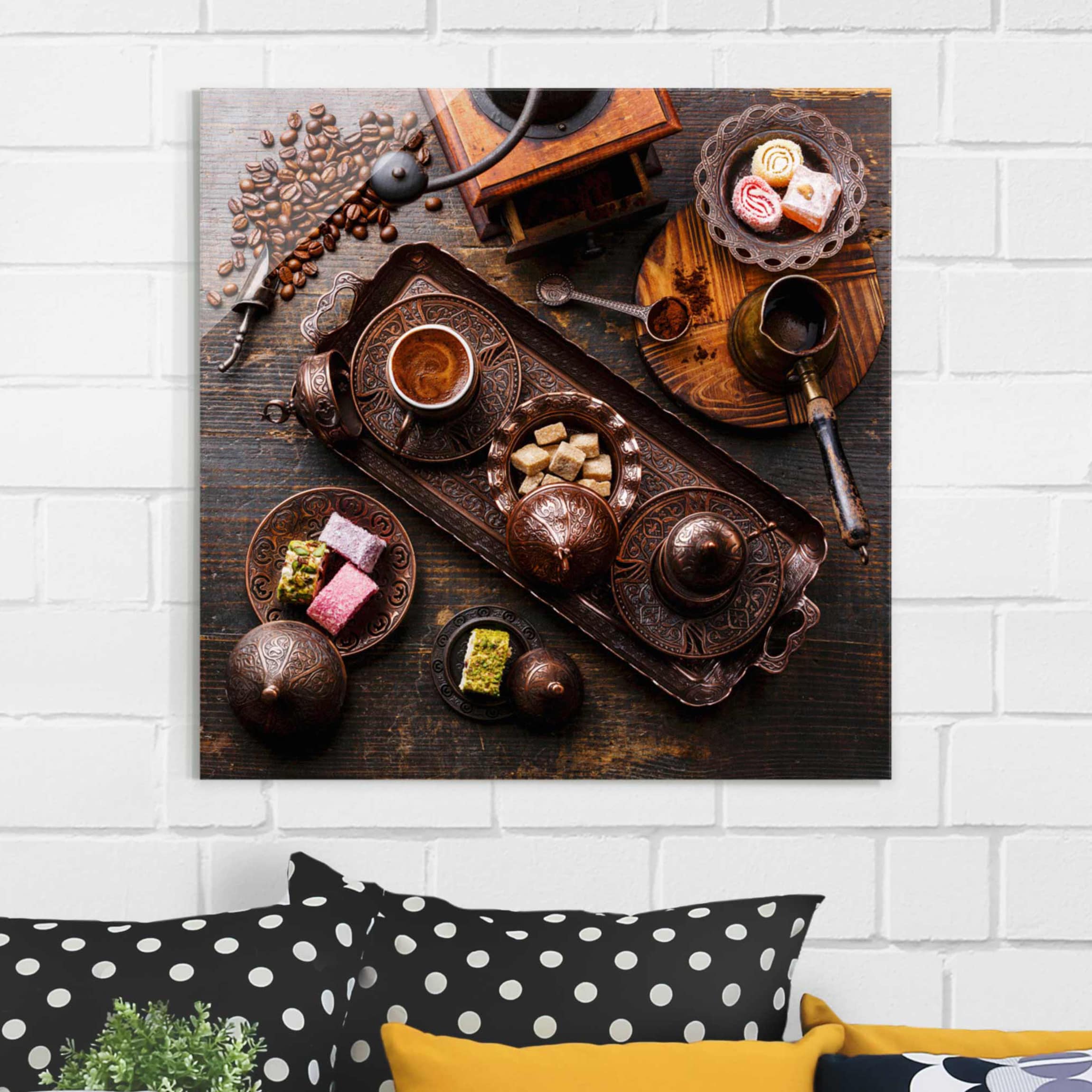 Glasbild Küche Türkischer Kaffee