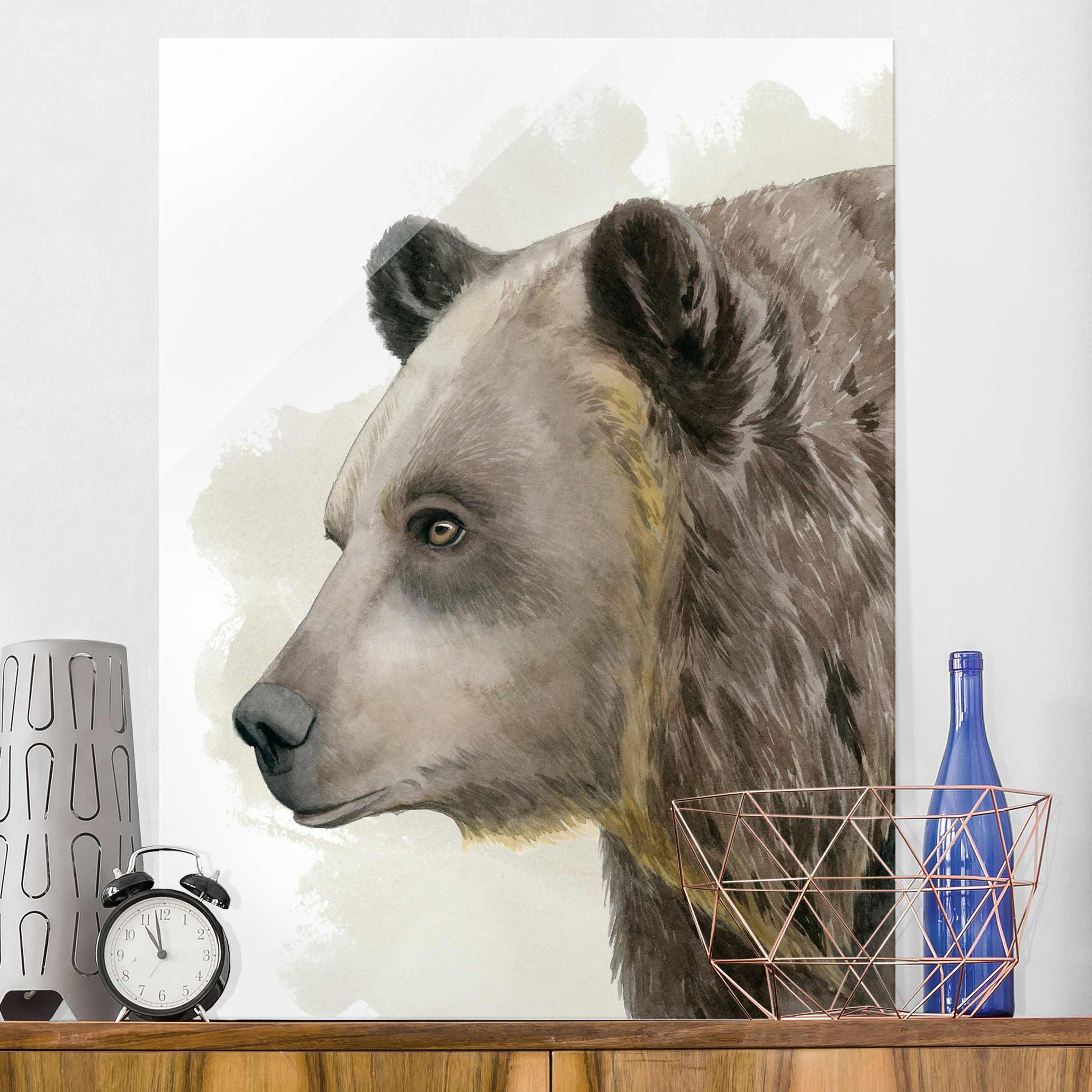 Glasbild - Hochformat Waldfreunde - Bär
