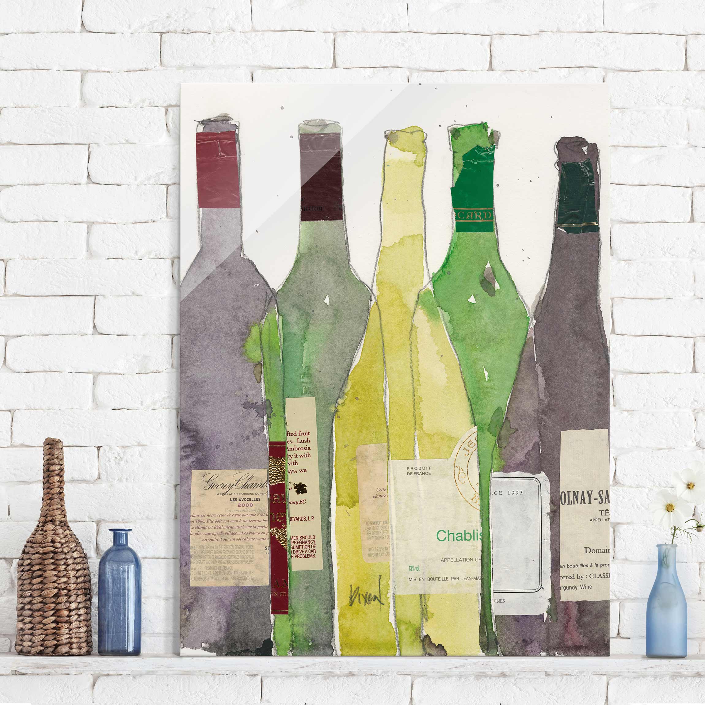 Glasbild Küche - Hochformat Wein & Spirituosen III