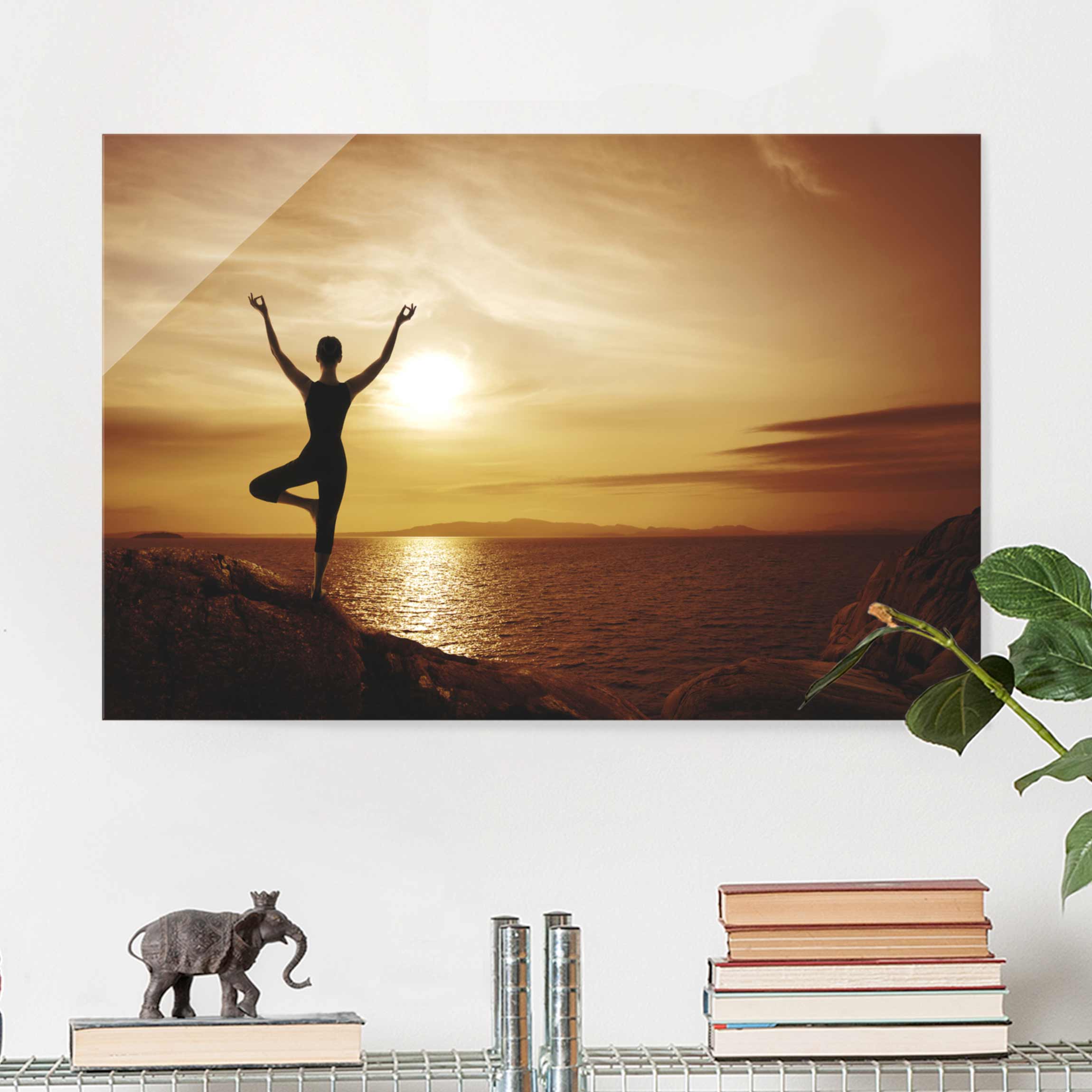 Glasbild - Querformat Yoga