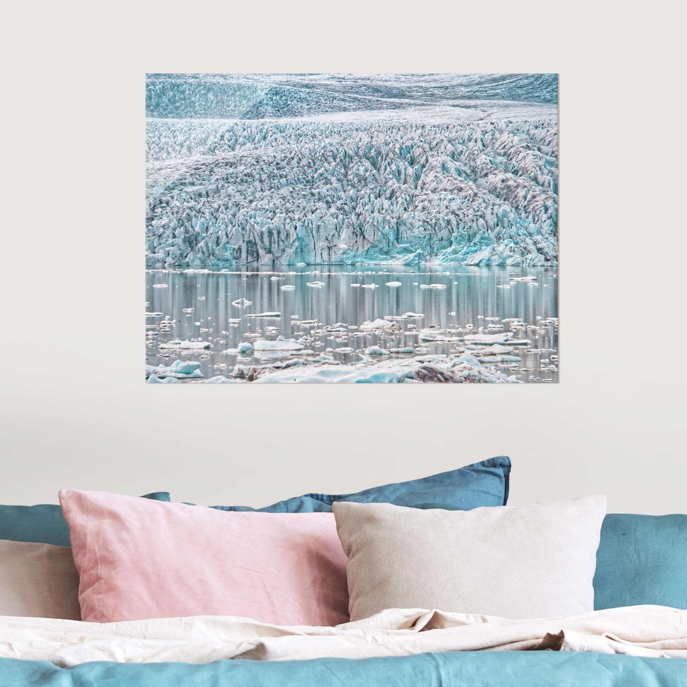 Glasbild Gletscher auf Island