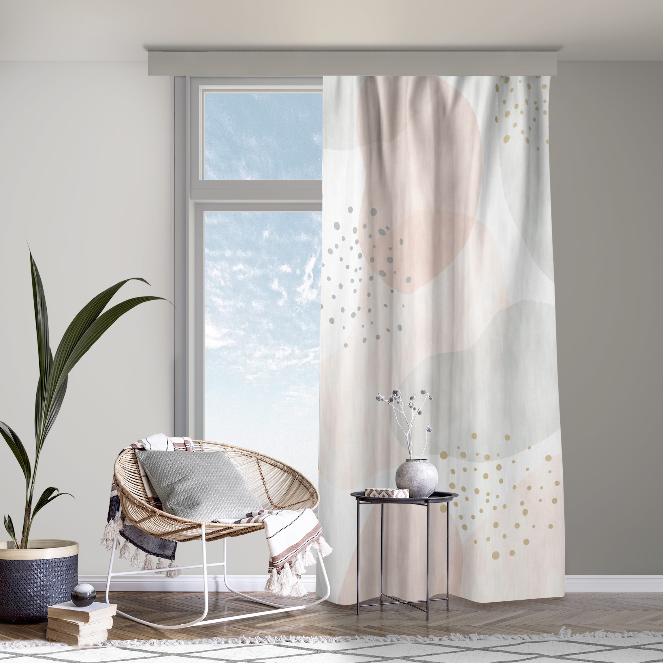 Vorhang Große Pastell Kreisformen mit Punkten