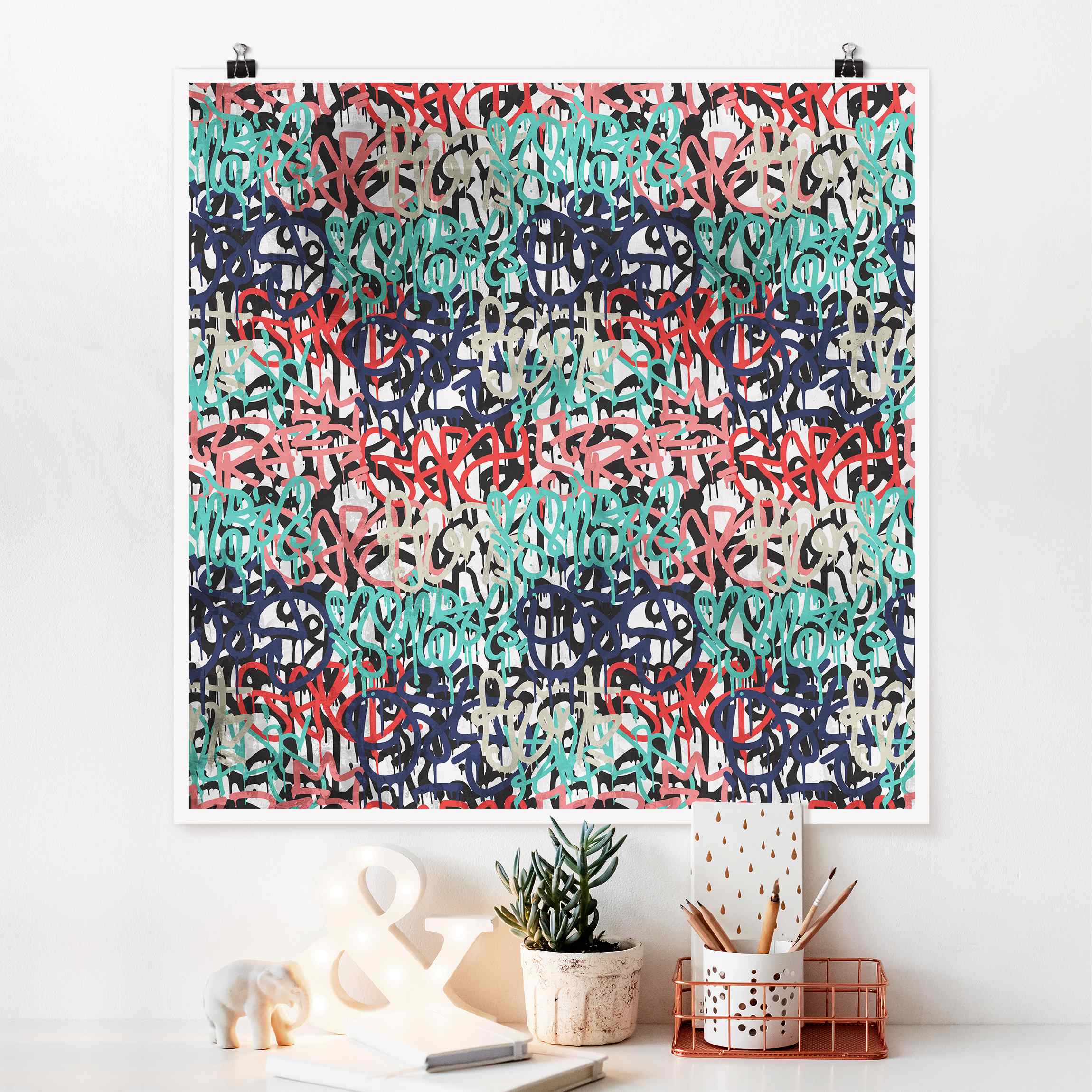 Poster Graffiti Art Tagged Wall