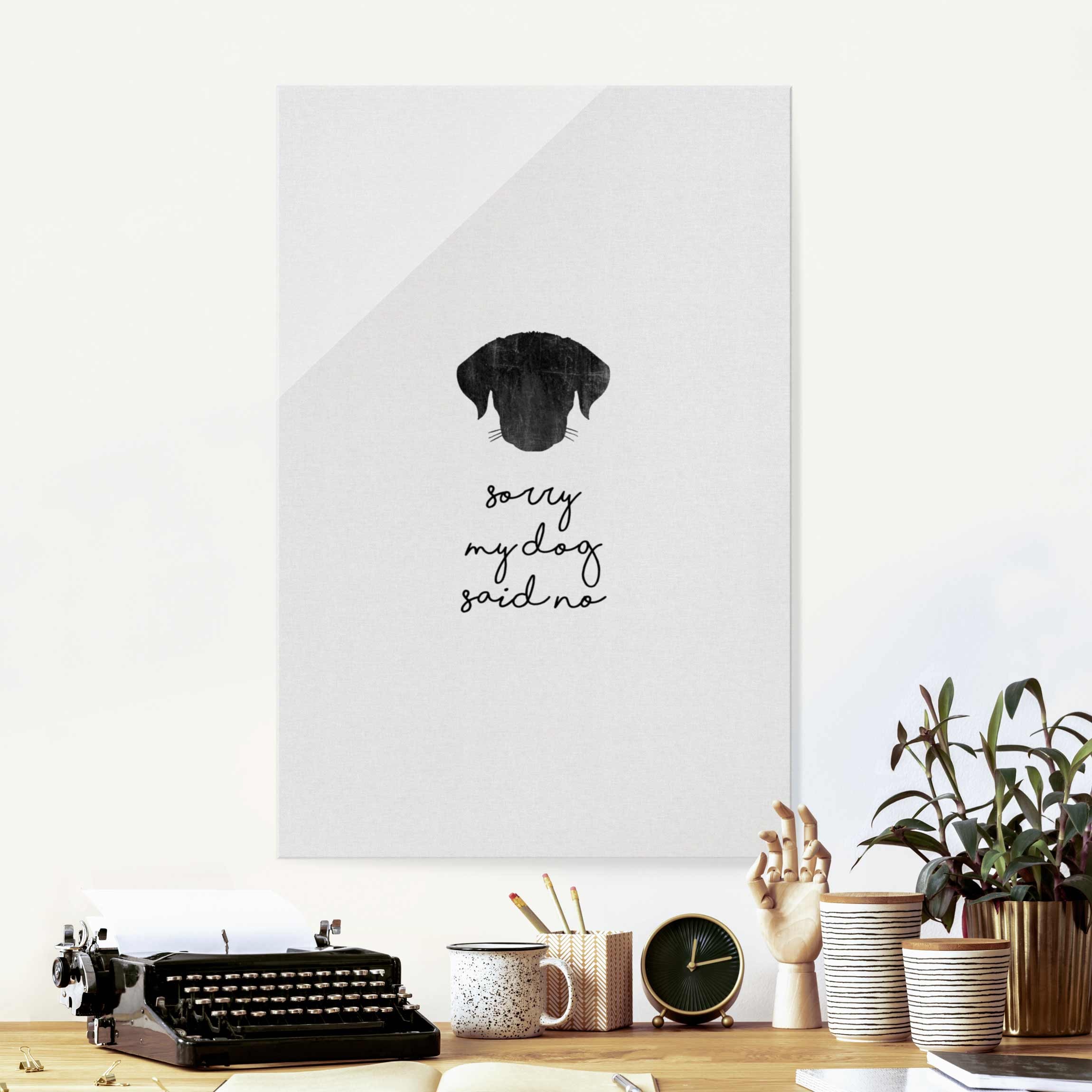 Glasbild Haustier Zitat Sorry My Dog Said No