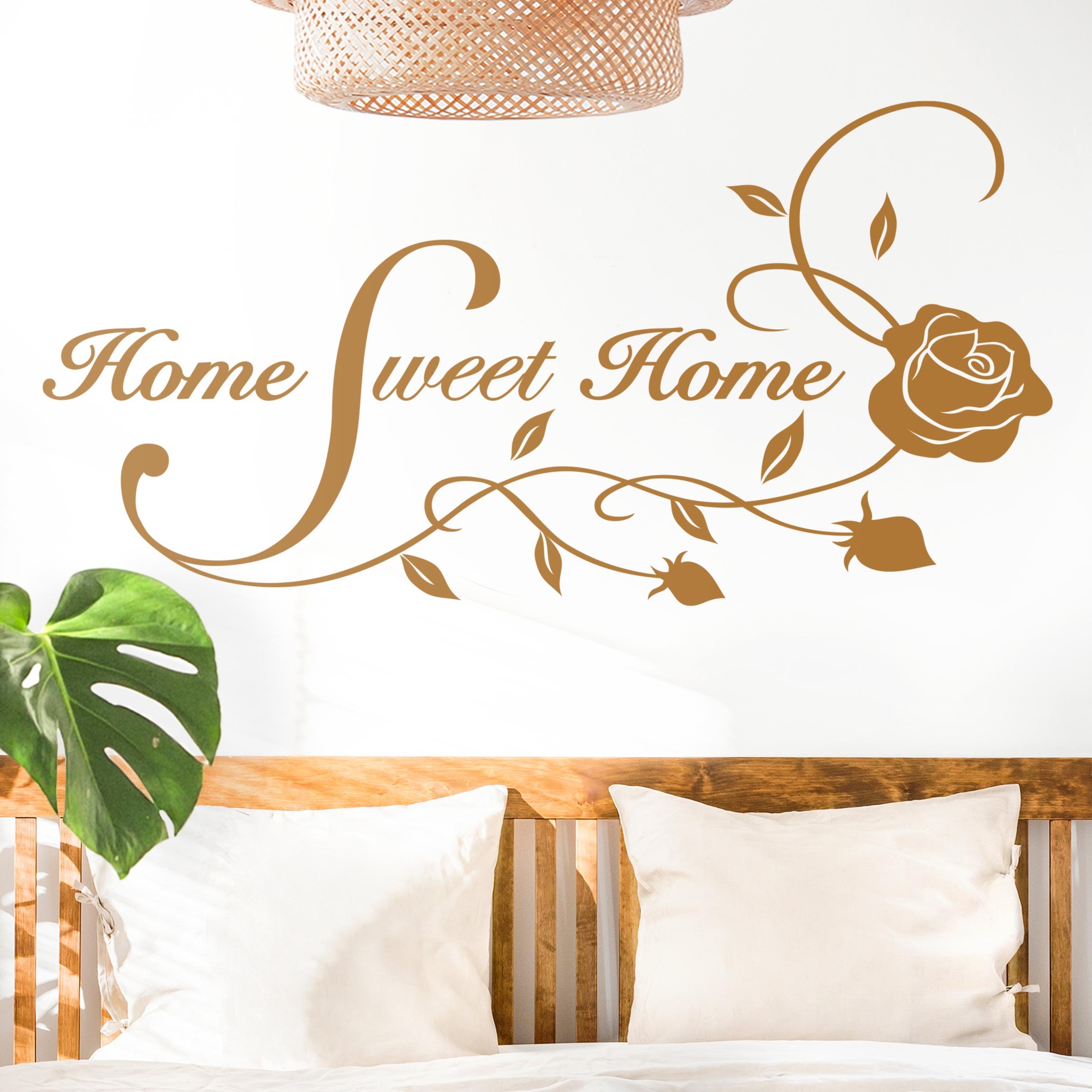 Wandtattoo Home Sweet Home mit Rosenranke