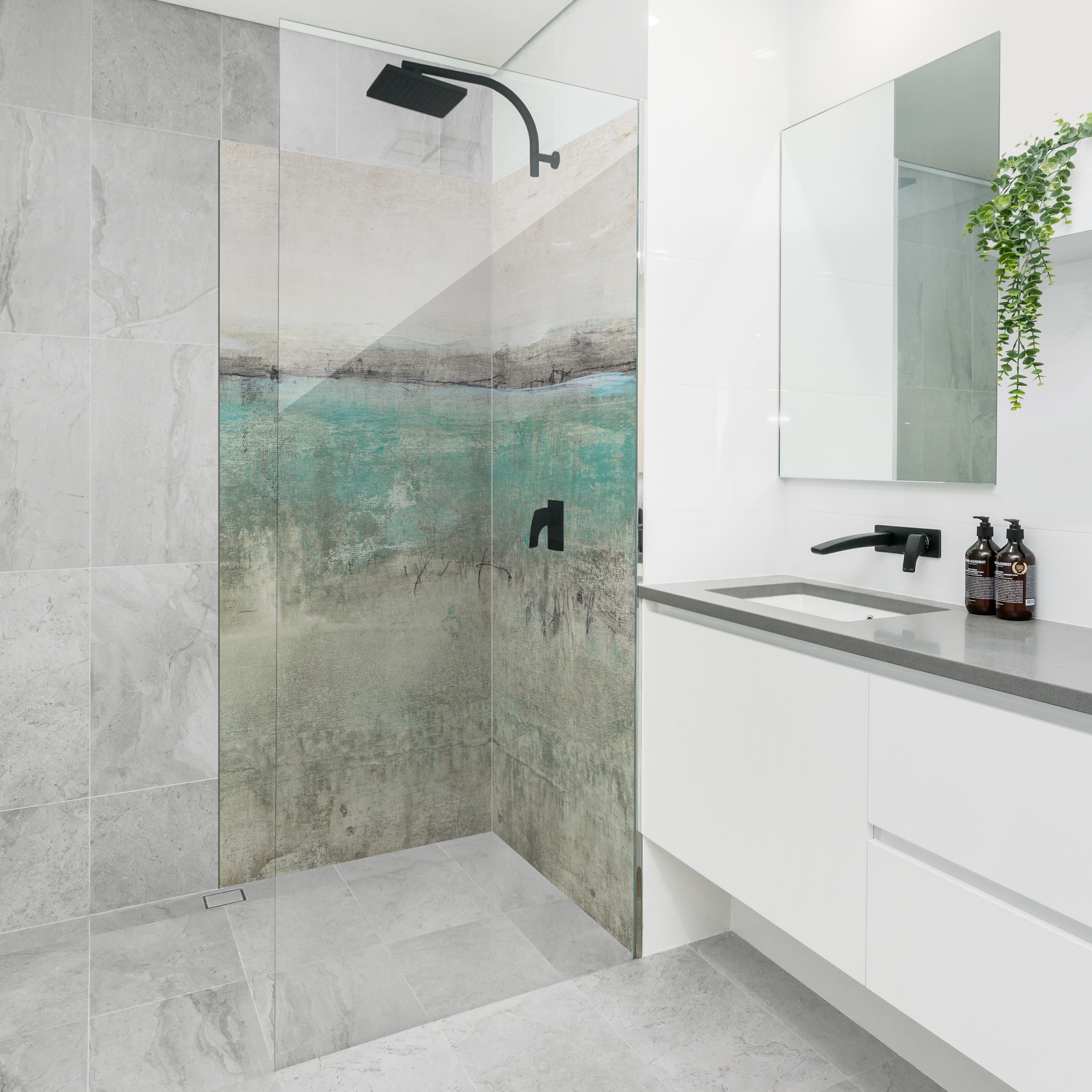 Duschrückwand Horizont über Türkis I