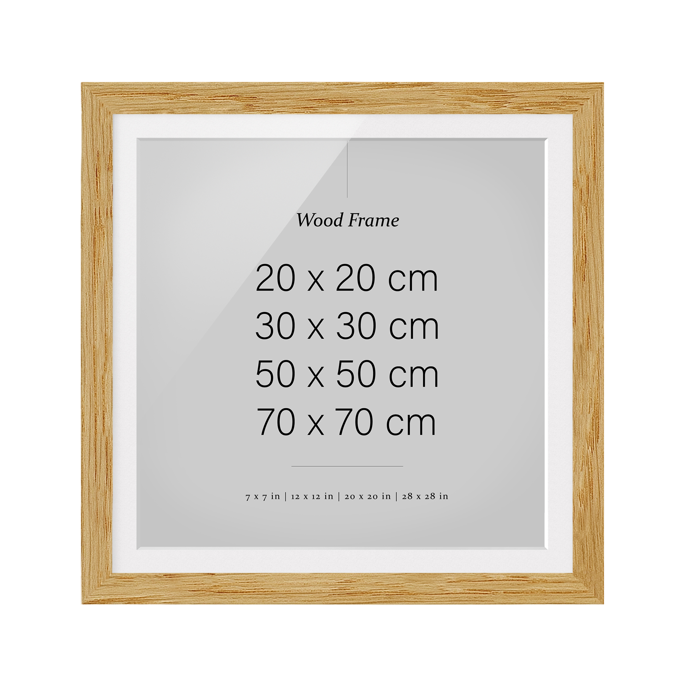 Zubehör Bilderrahmen Eiche quadratisch 1:1