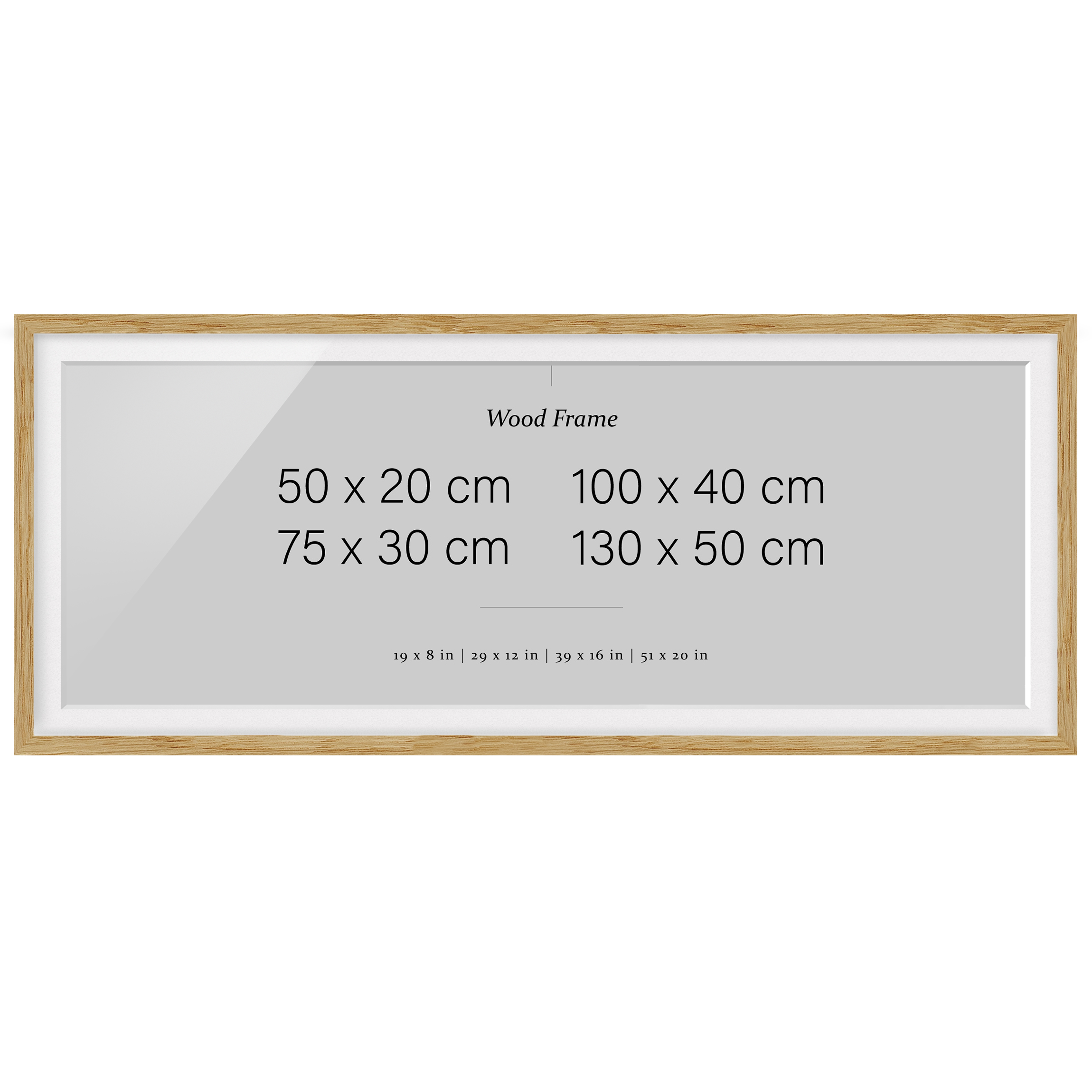 Zubehör Bilderrahmen Eiche Panorama Quer