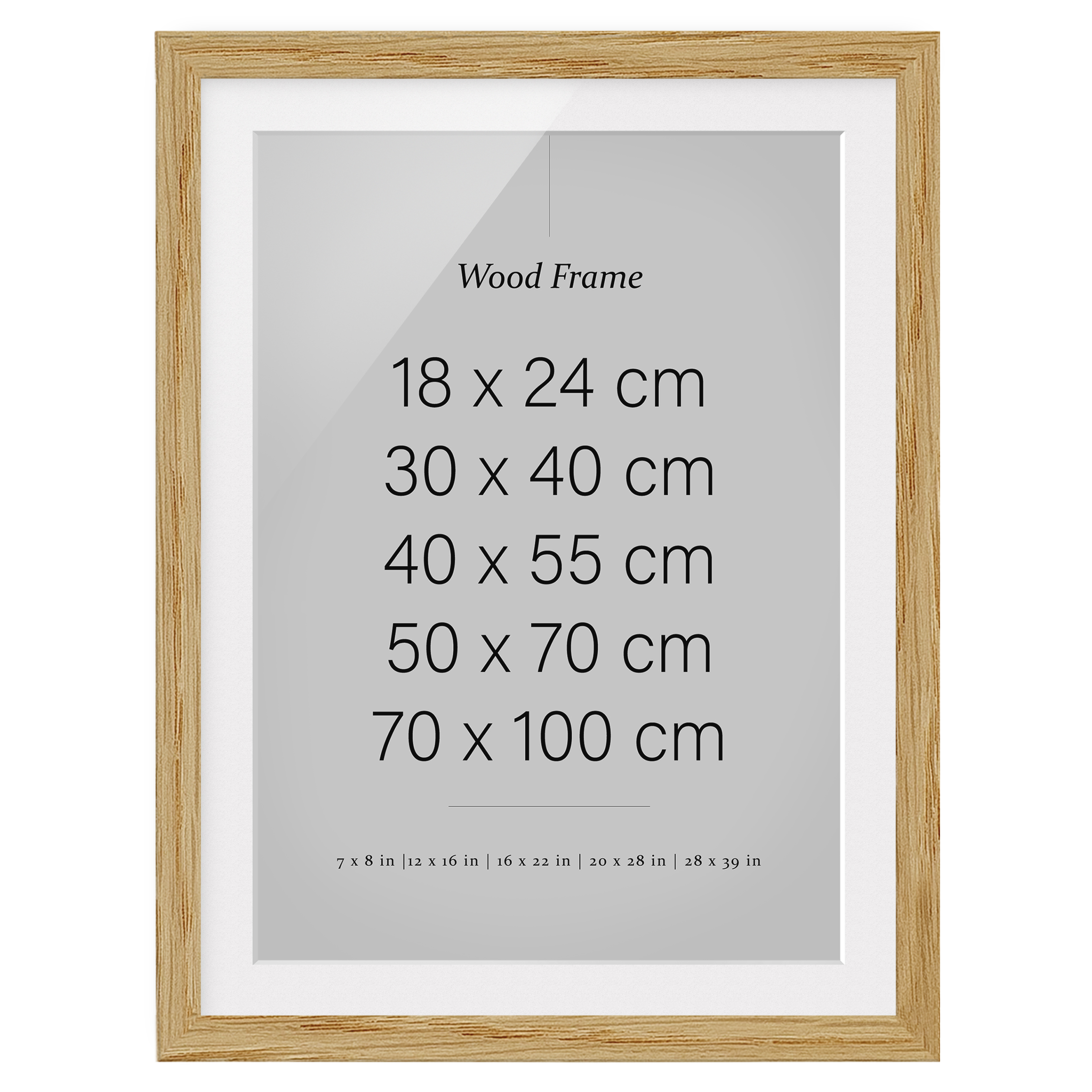 Zubehör Bilderrahmen Eiche Hoch 3:4