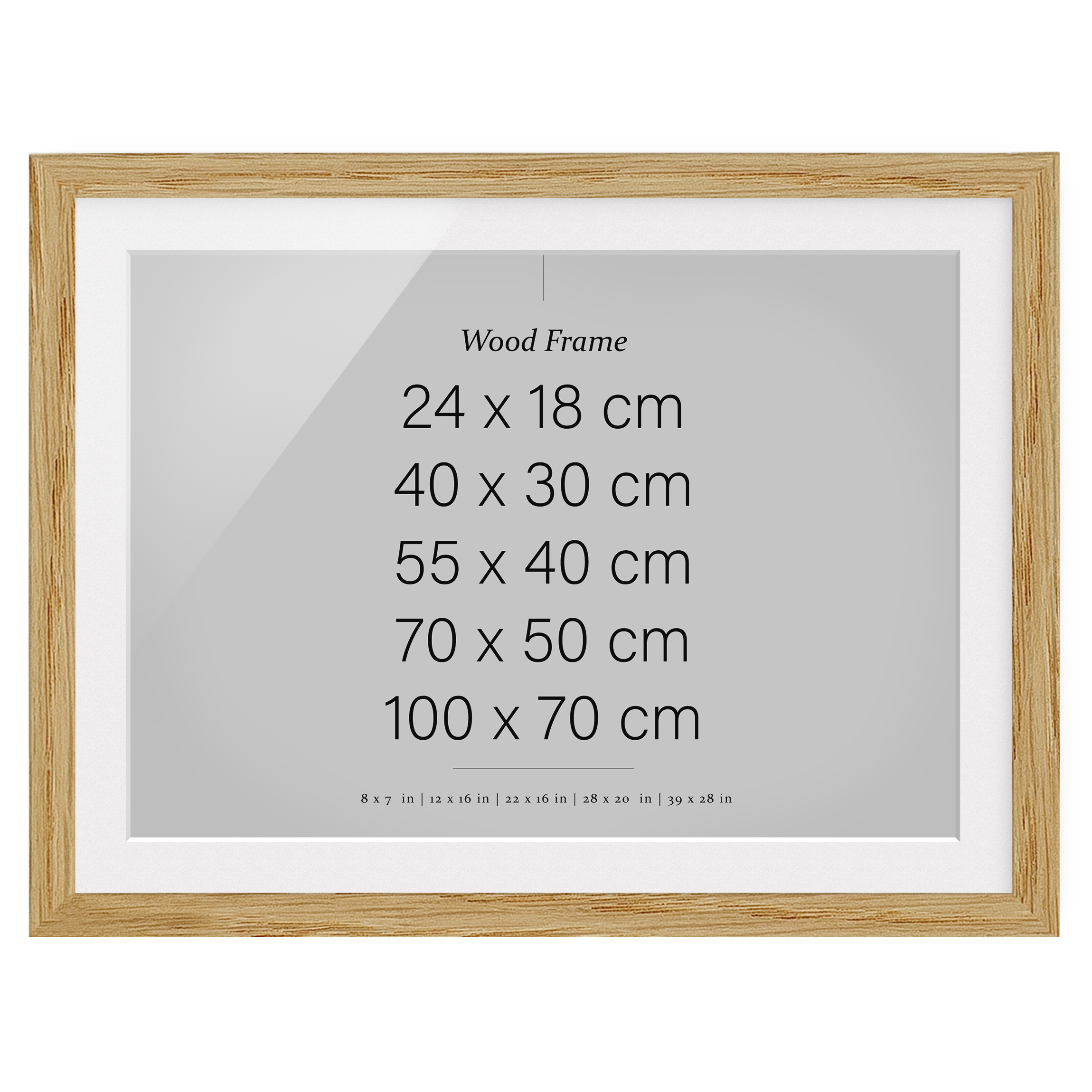 Zubehör Bilderrahmen Eiche Quer 4:3